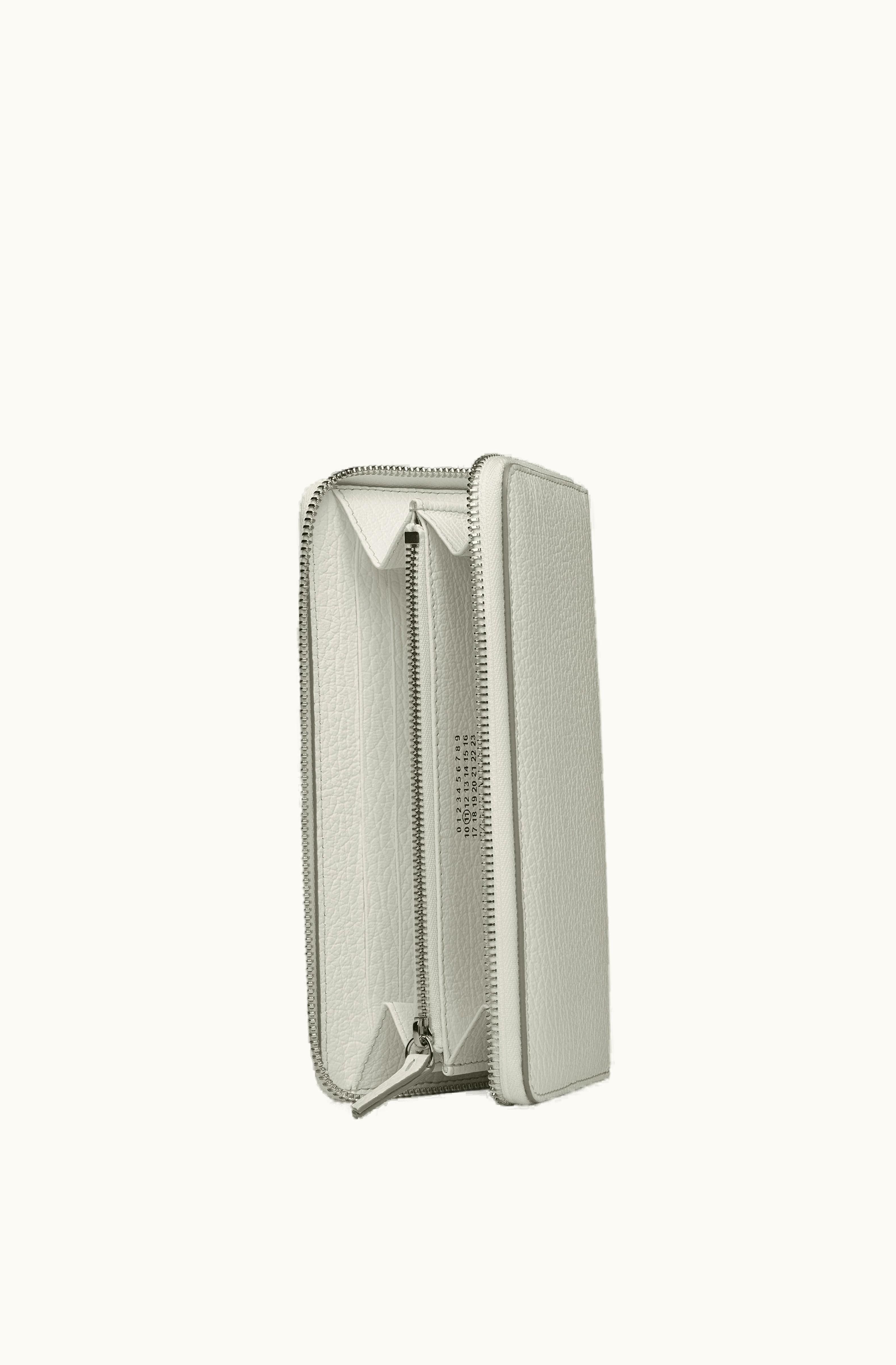 Maison Margiela Maison Margiela Zip-Around Leather Wallet Black Light Grey