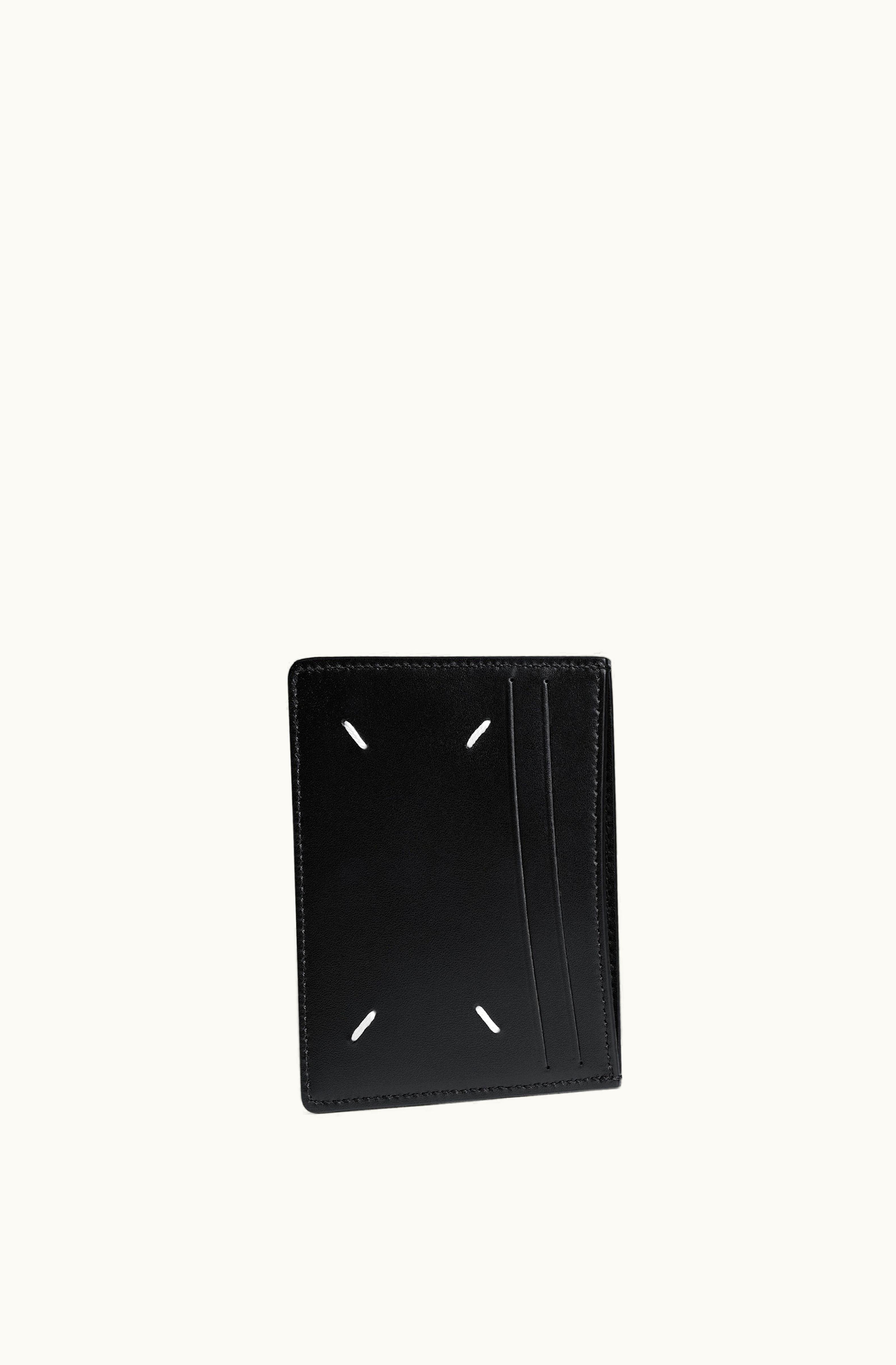 Maison Margiela Maison Margiela Four Stitches Cardholder In Grainy Leather Black