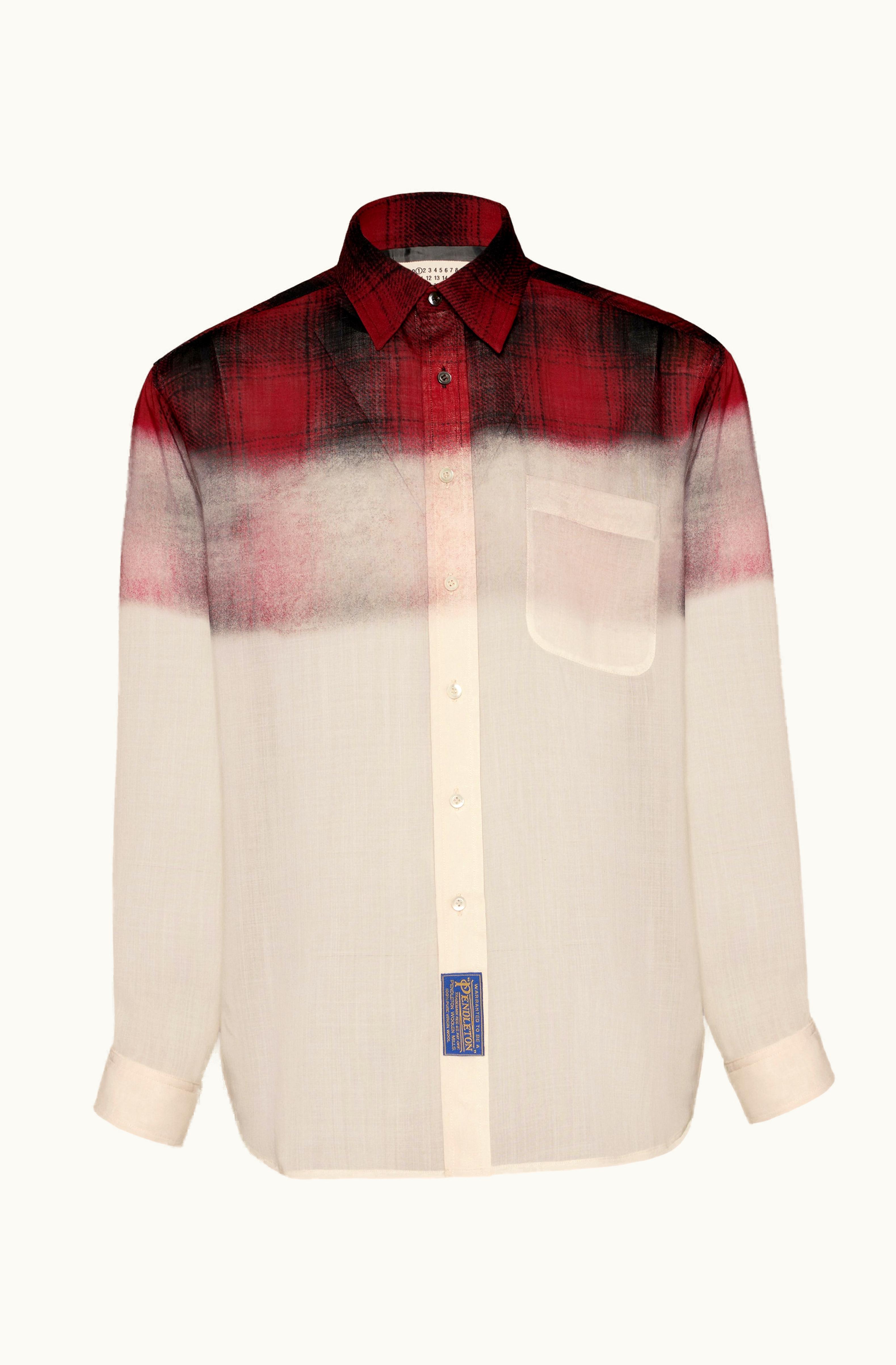 Maison Margiela Maison Margiela Pendleton Check Print Shirt Red and Black