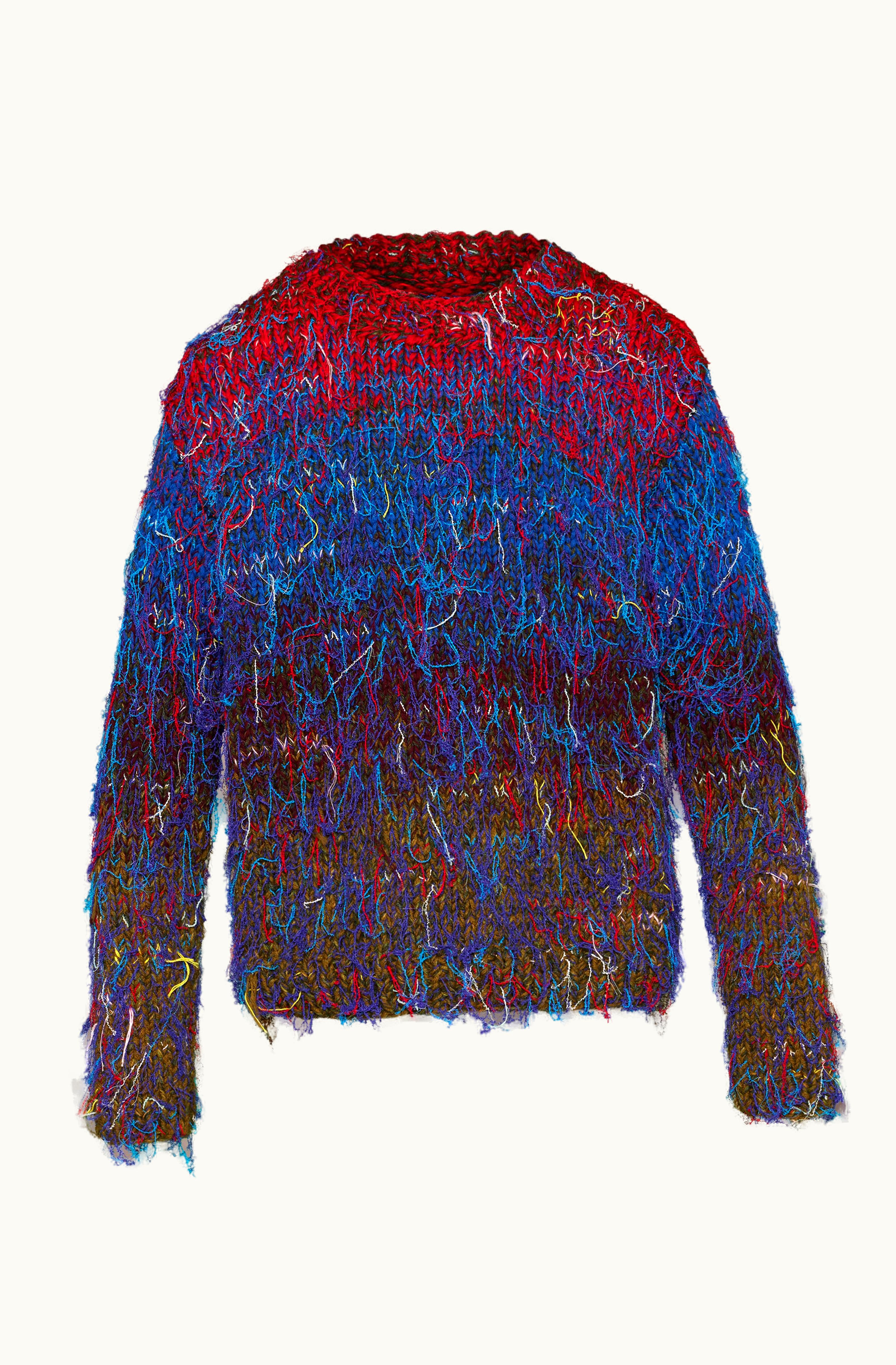 Maison Margiela Maison Margiela Handmade Shaggy Knit Sweater Blue And Red