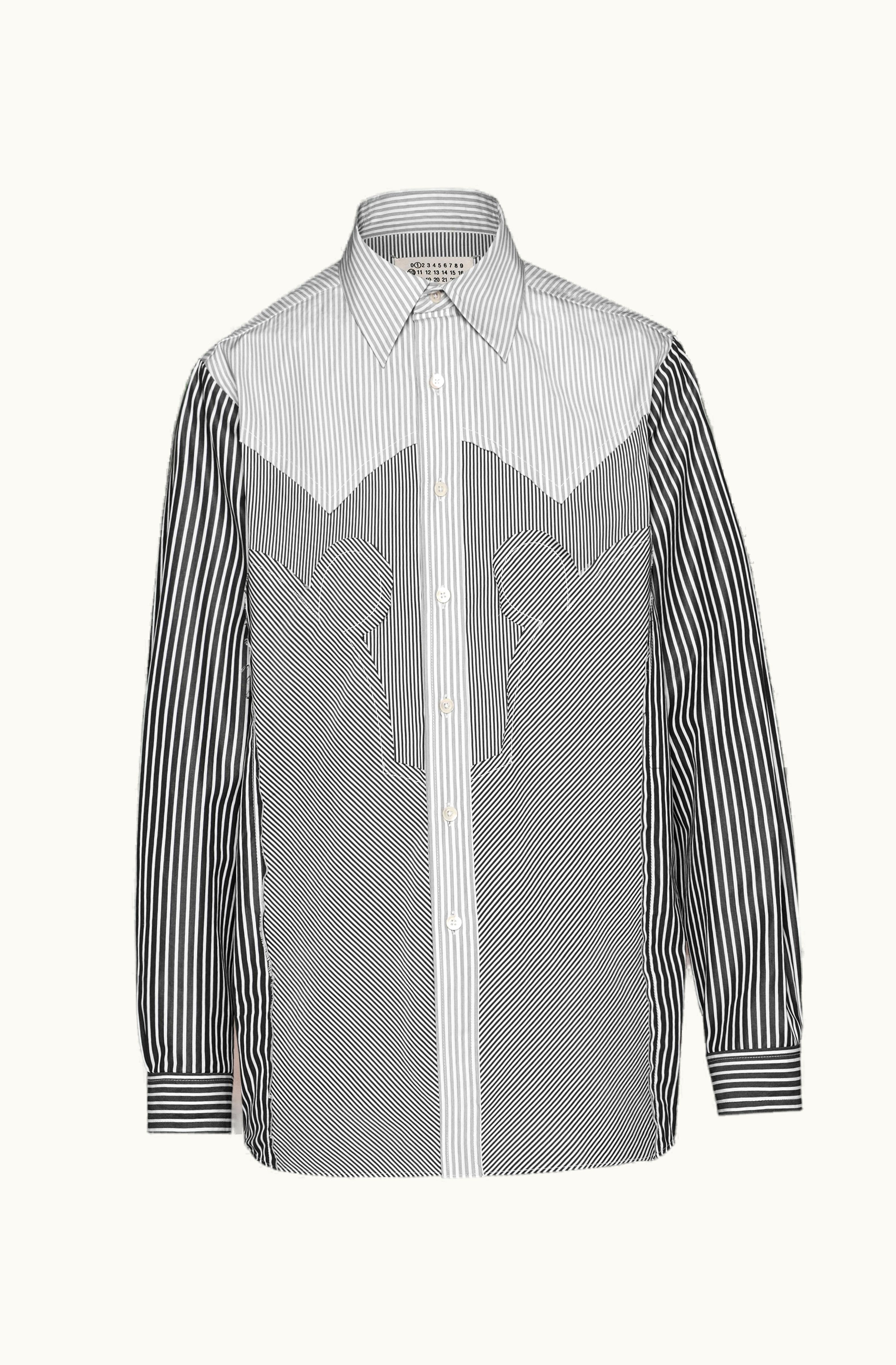 Maison Margiela Maison Margiela Yoke Stripe Cotton Shirt Flaming Skulls