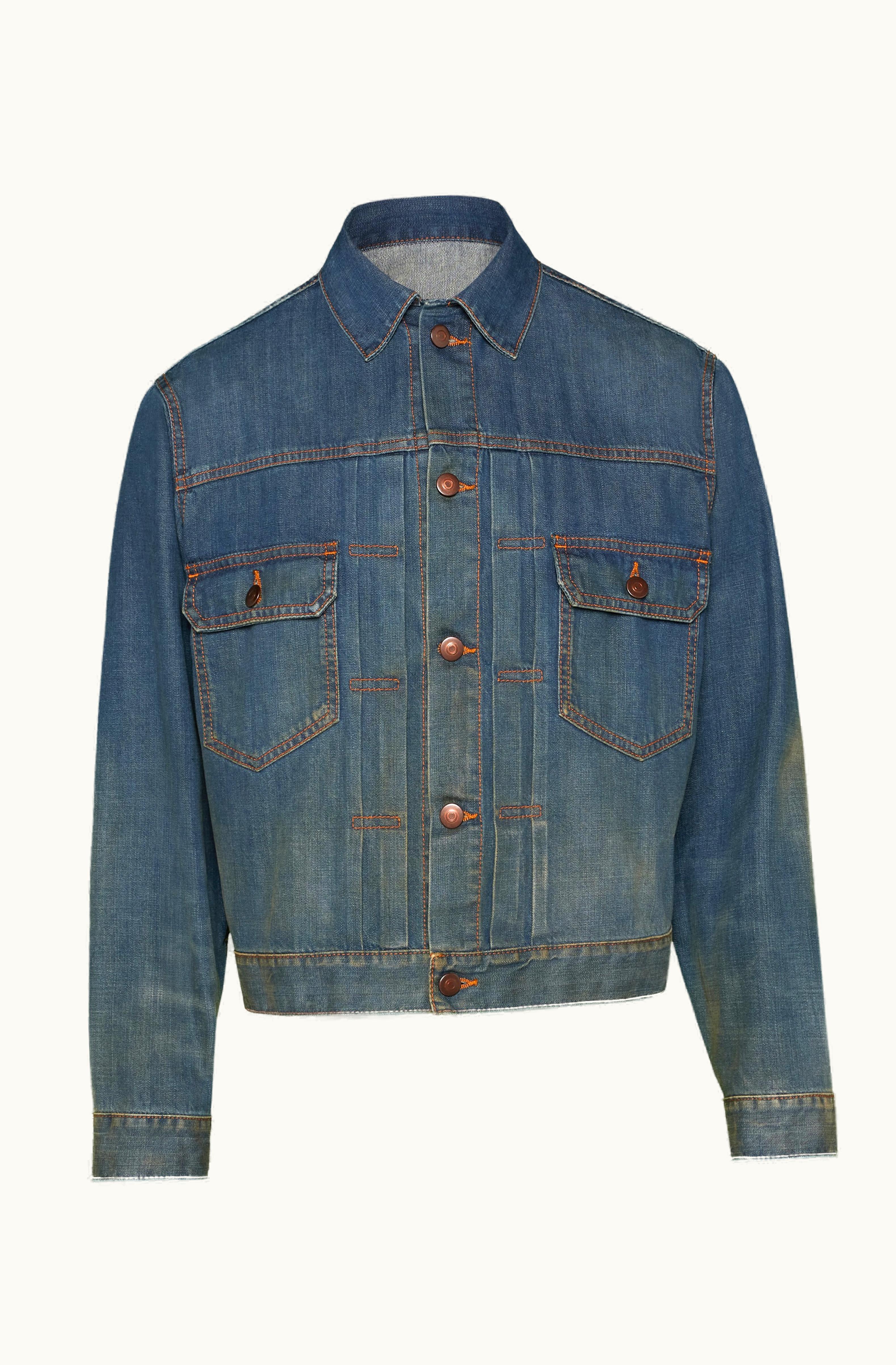 Maison Margiela Maison Margiela Pleated Denim Jacket Vintage Blue
