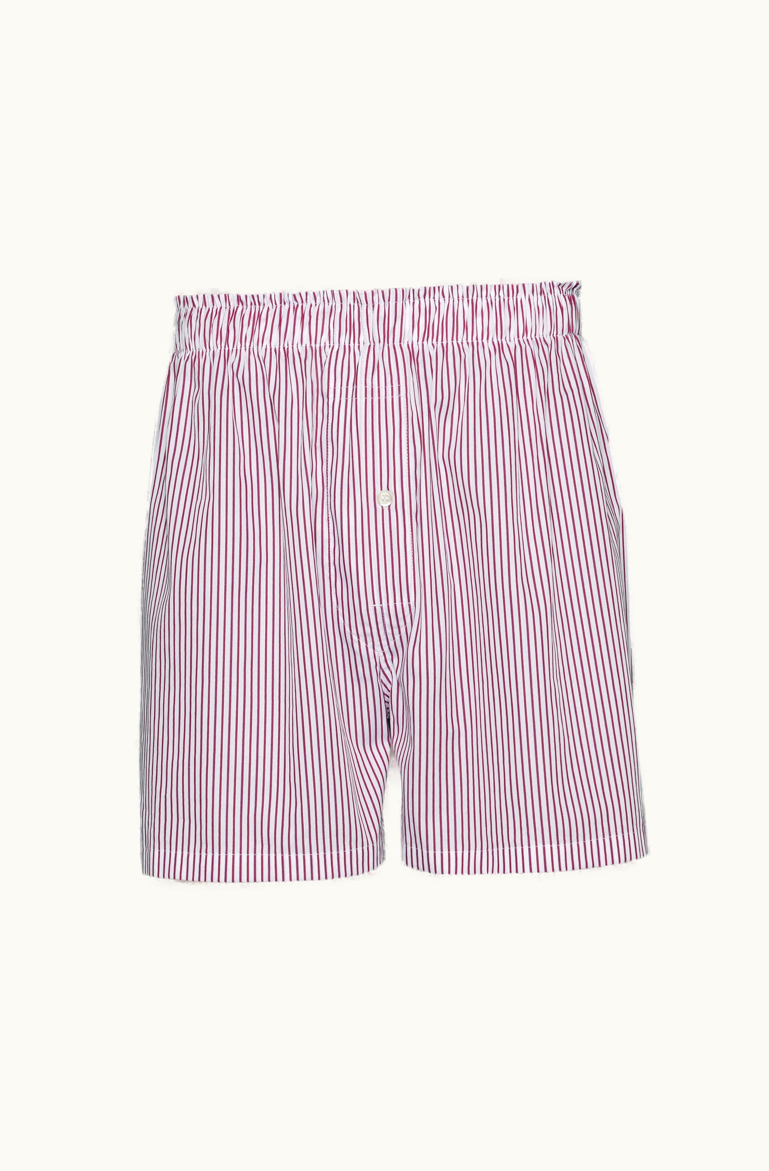 Maison Margiela Maison Margiela Striped Shorts White And Burgundy