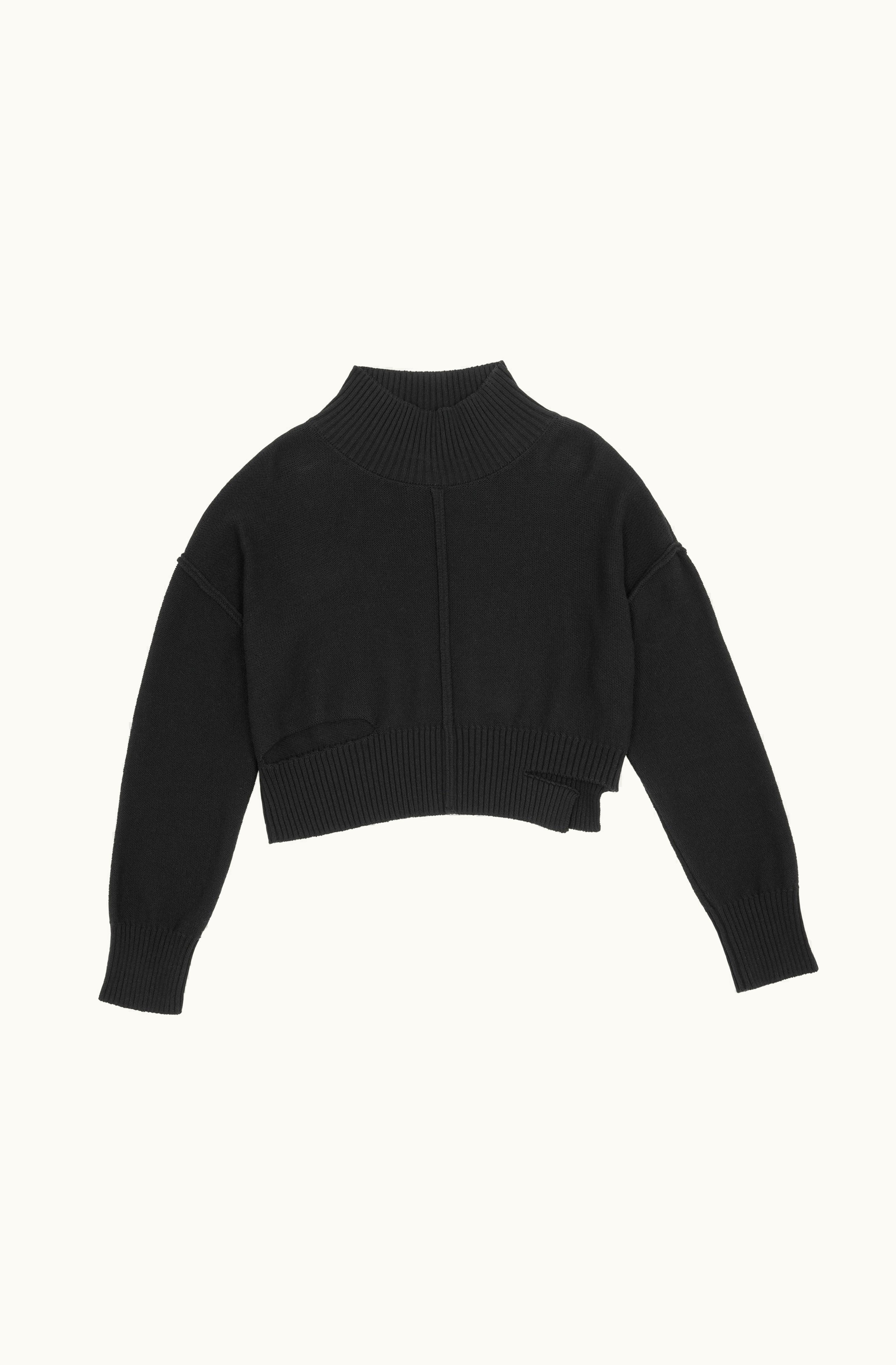MM6 Maison Margiela MM6 Maison Margiela Gauge Black Boxy Distressed Jumper Black