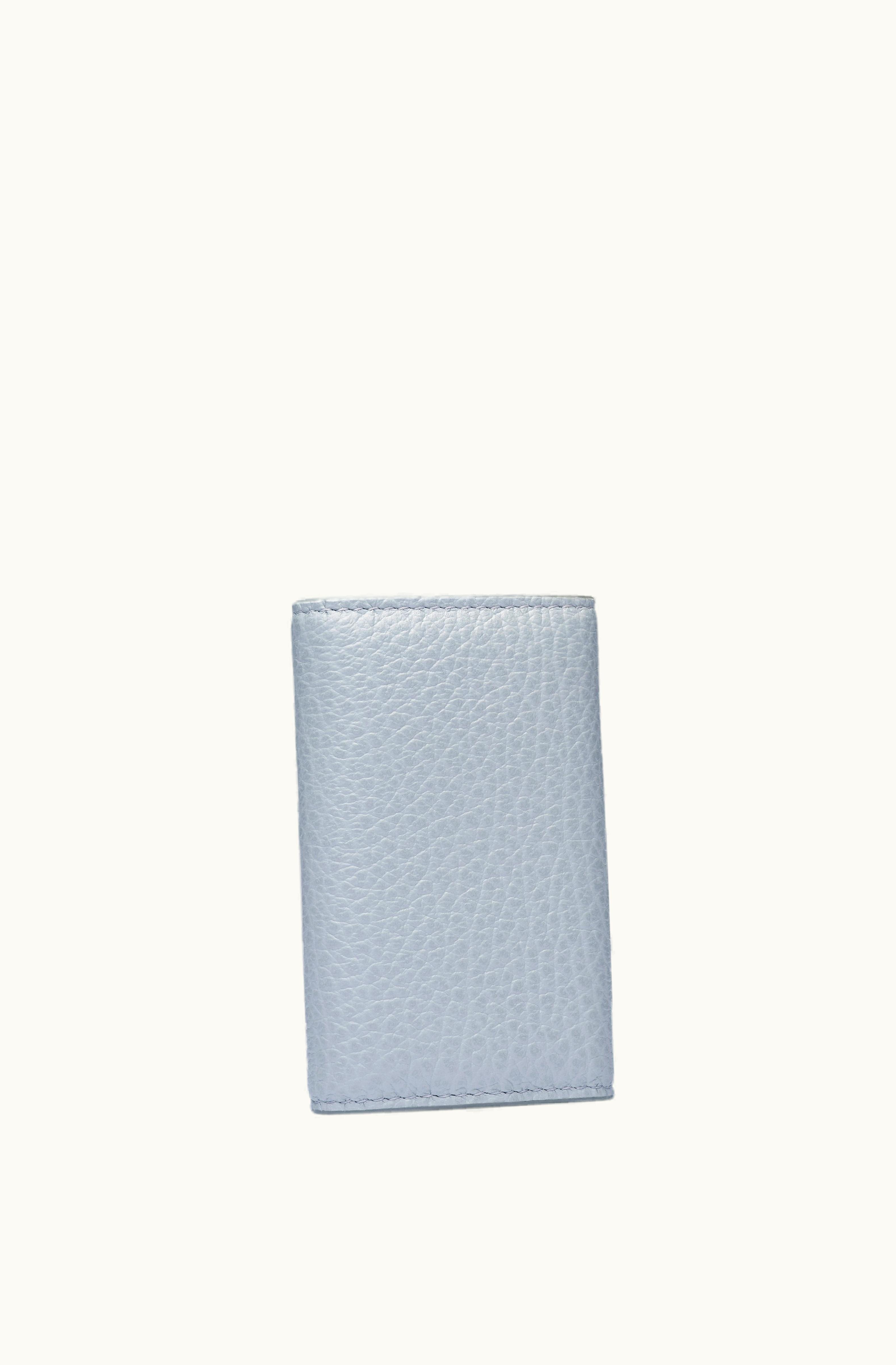 MM6 Maison Margiela MM6 Maison Margiela White Leather Clip Wallet Pale Blue
