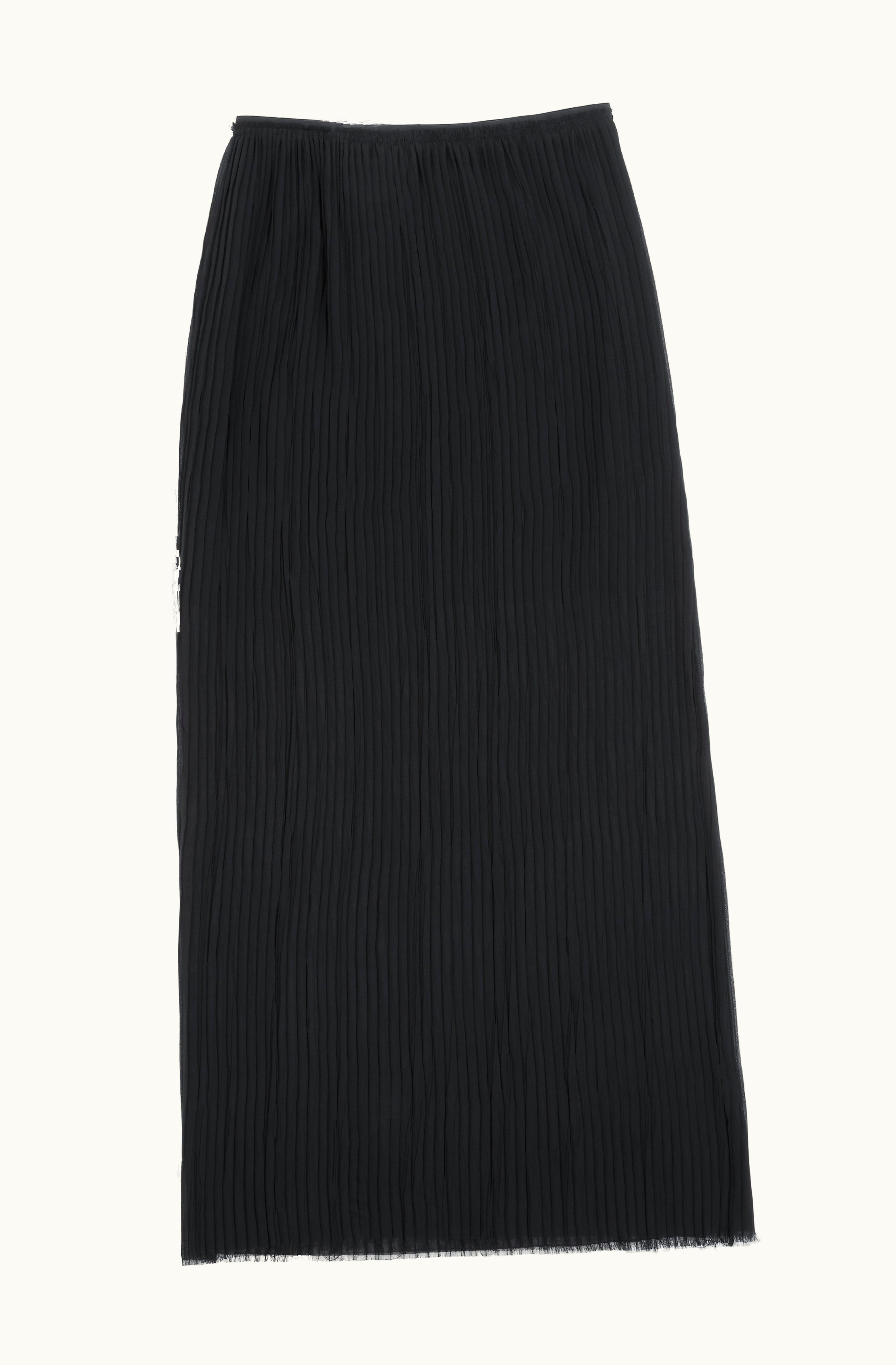 MM6 Maison Margiela MM6 Maison Margiela Sheer Plissé Long Skirt Black