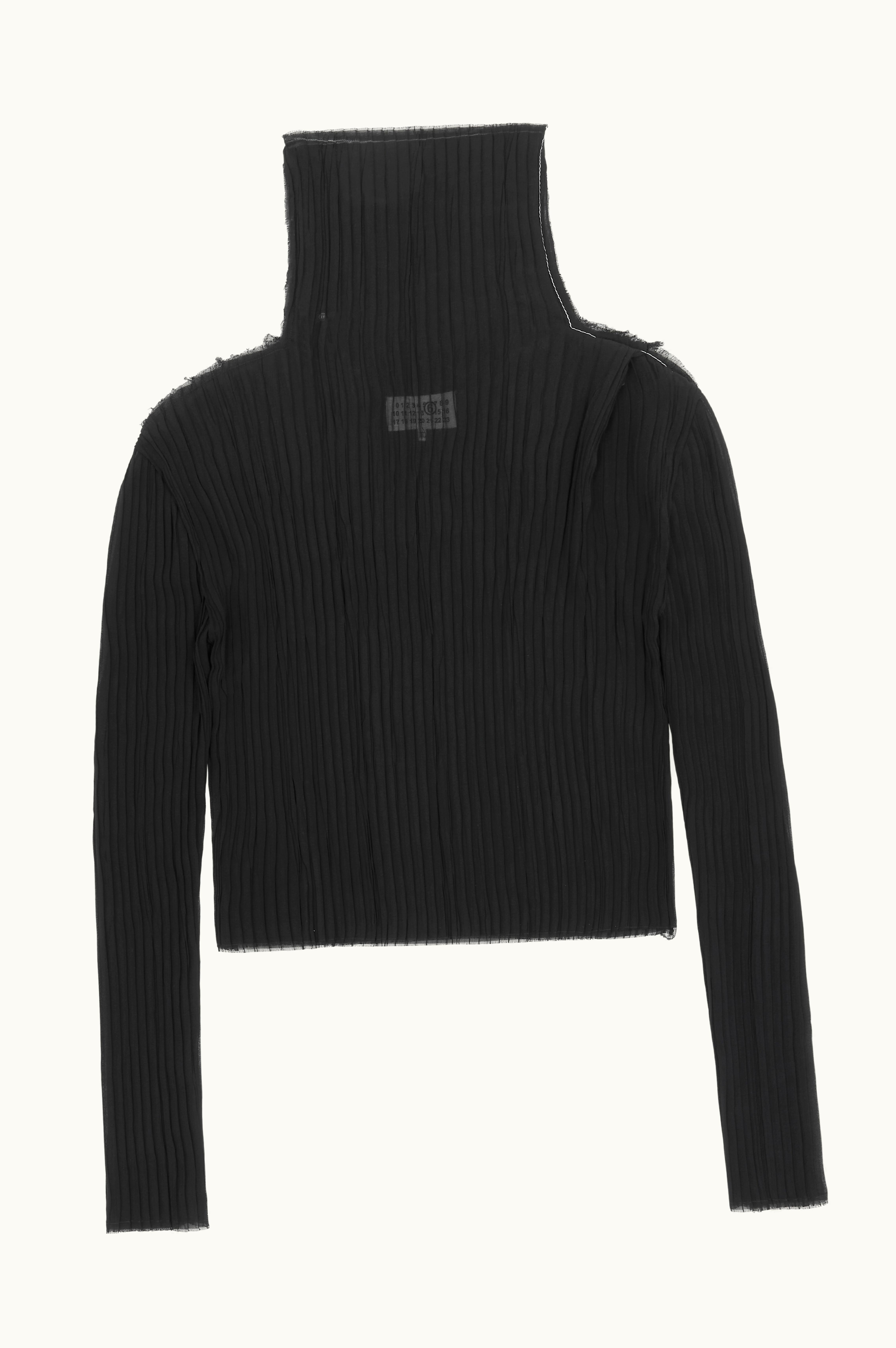 MM6 Maison Margiela MM6 Maison Margiela Raw Edge Sheer Plissé Top Black