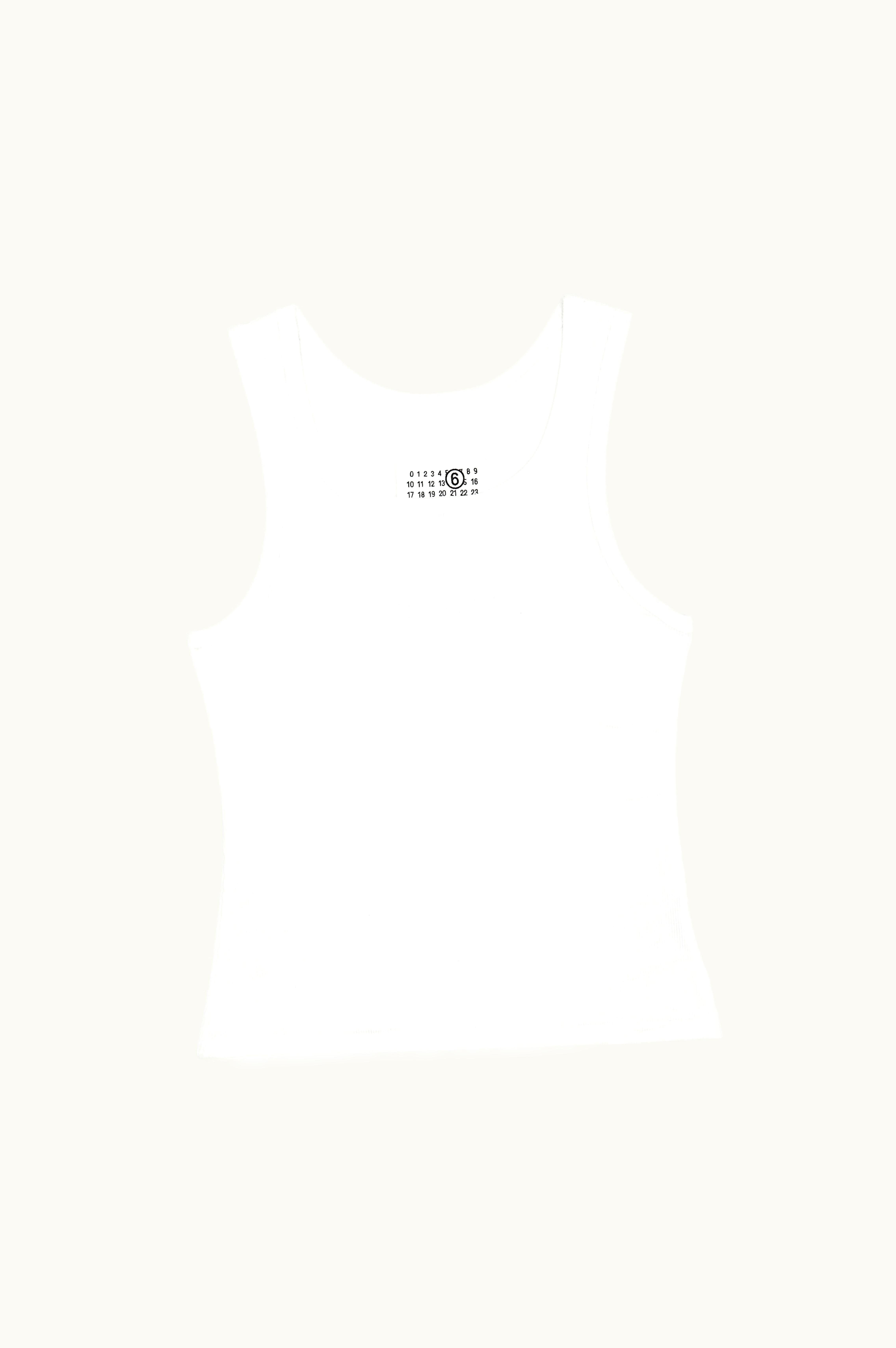 MM6 Maison Margiela MM6 Maison Margiela Cotton Rib Jersey Vest Top White