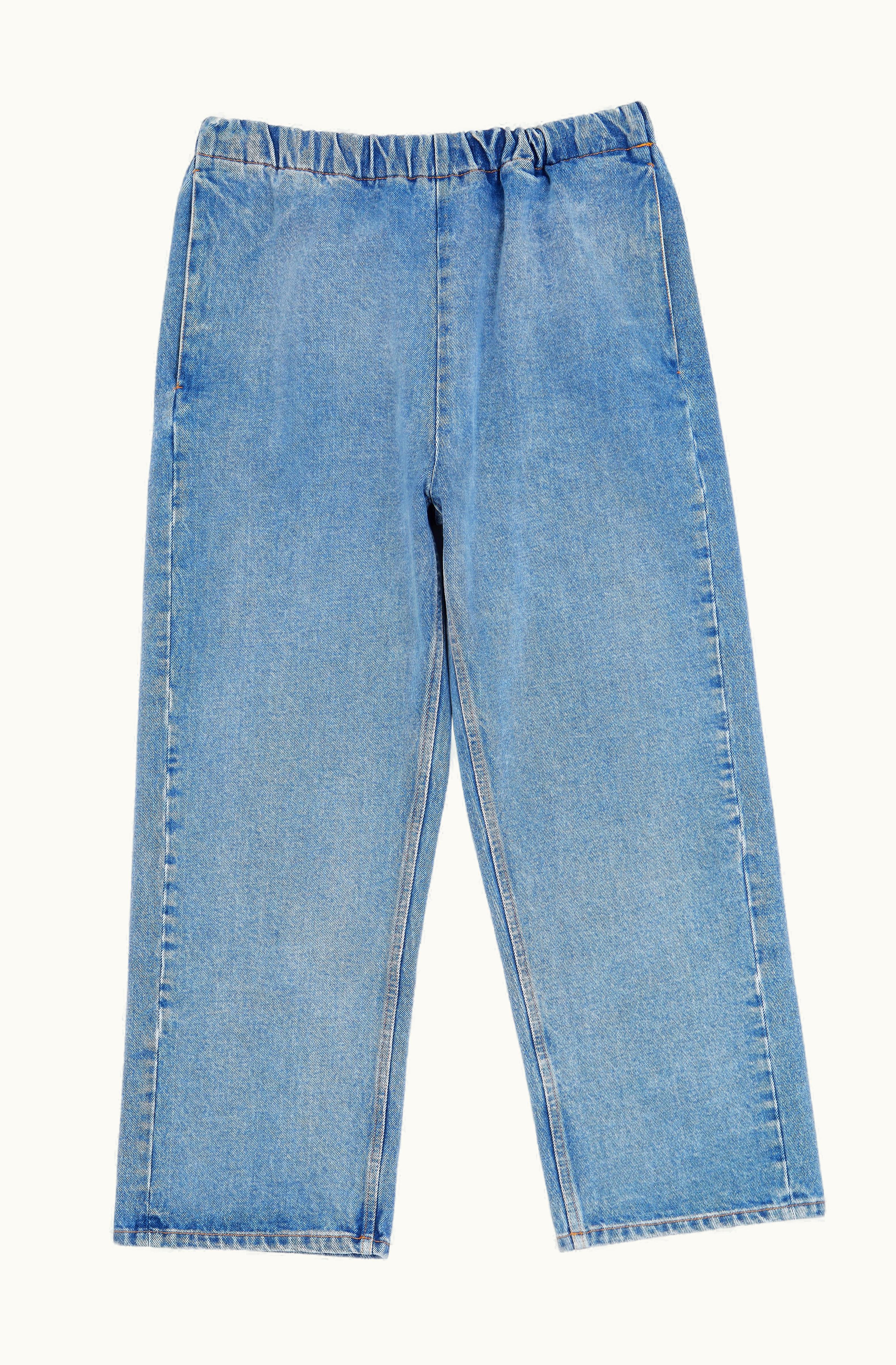 MM6 Maison Margiela MM6 Maison Margiela Cropped Blue Denim Trousers Light Blue