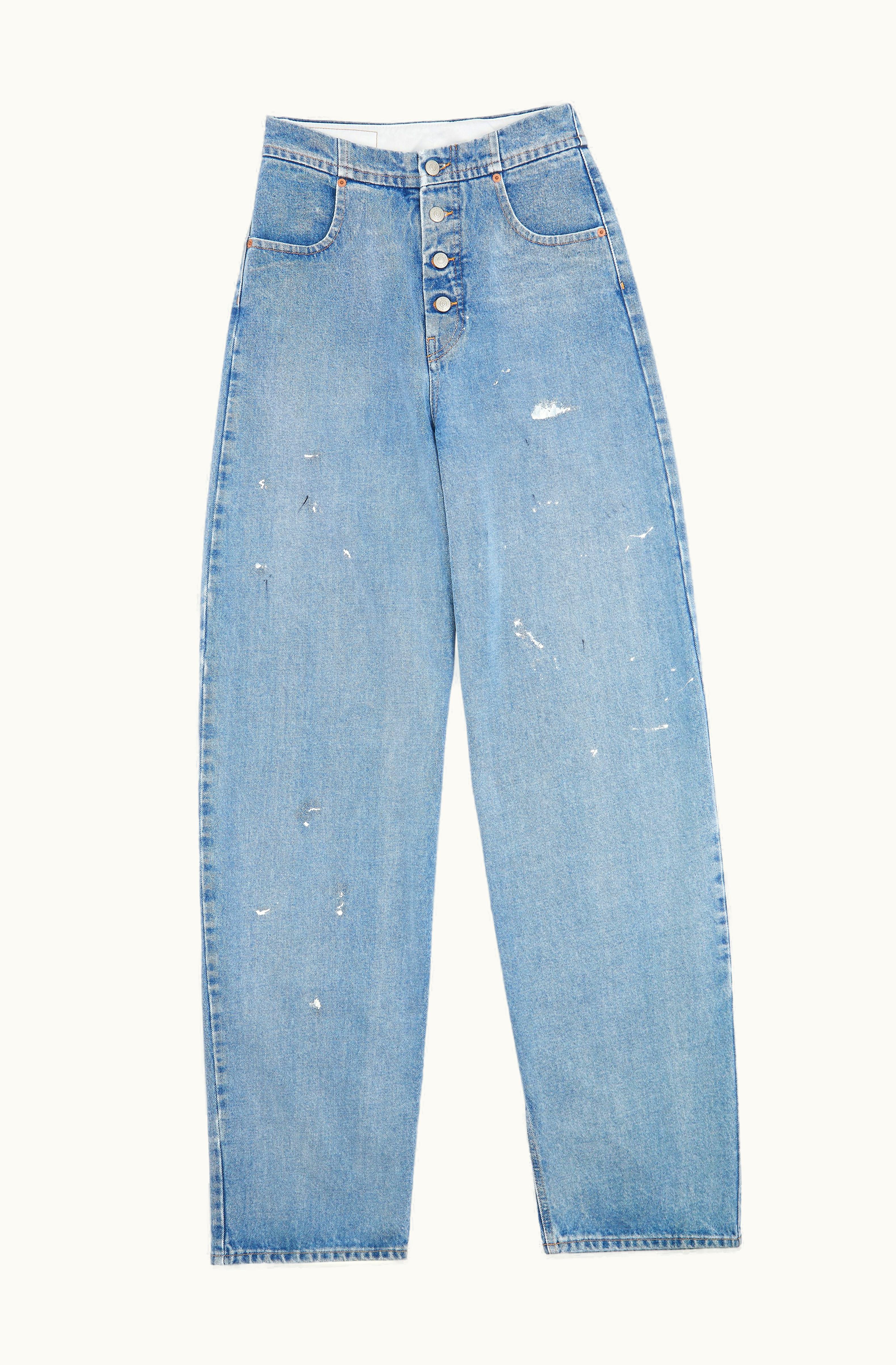 MM6 Maison Margiela MM6 Maison Margiela Loose-Fit Denim Trousers Light Blue