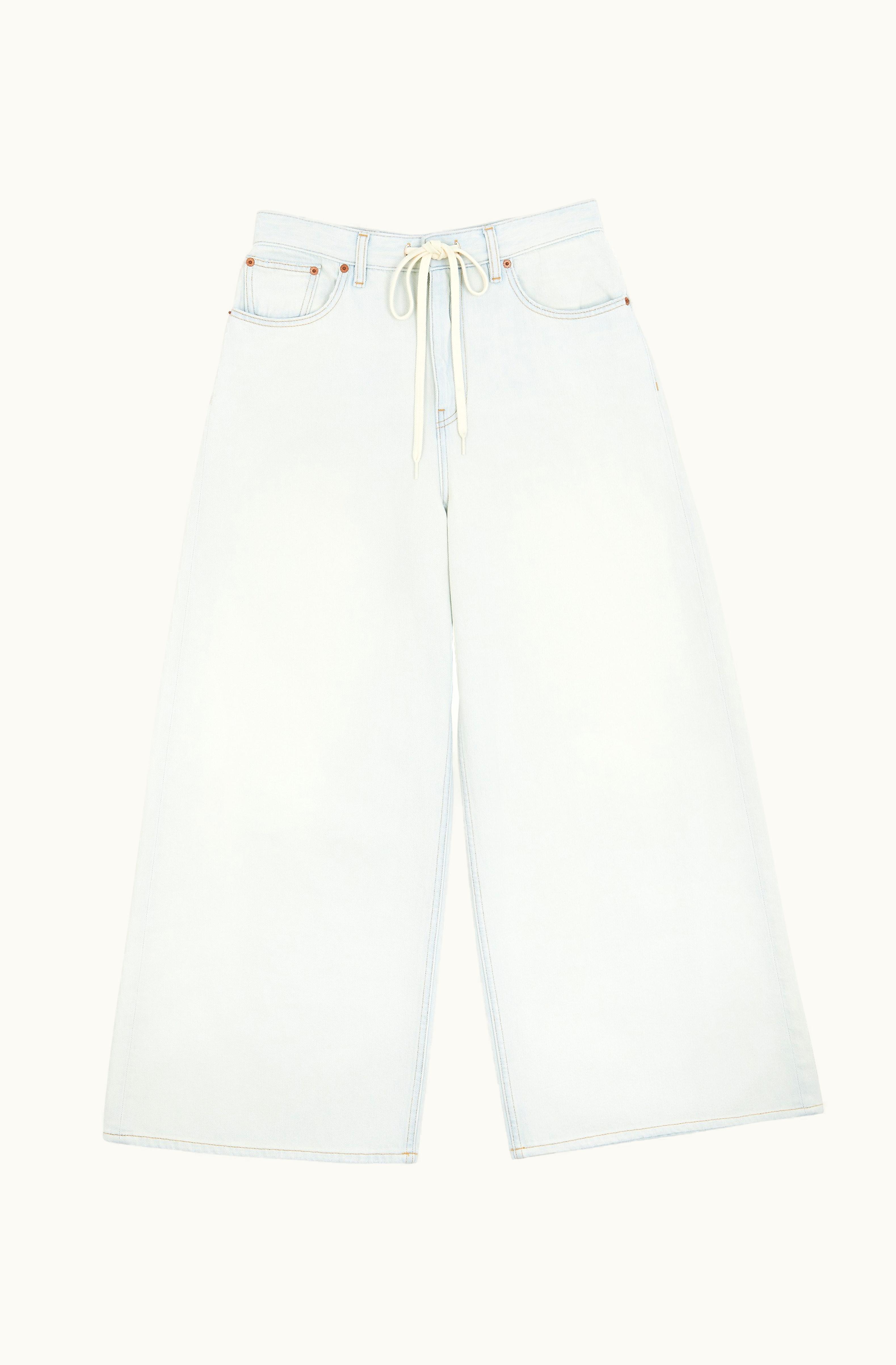 MM6 Maison Margiela MM6 Maison Margiela Lightweight Denim Low-Waist Trousers Light Blue