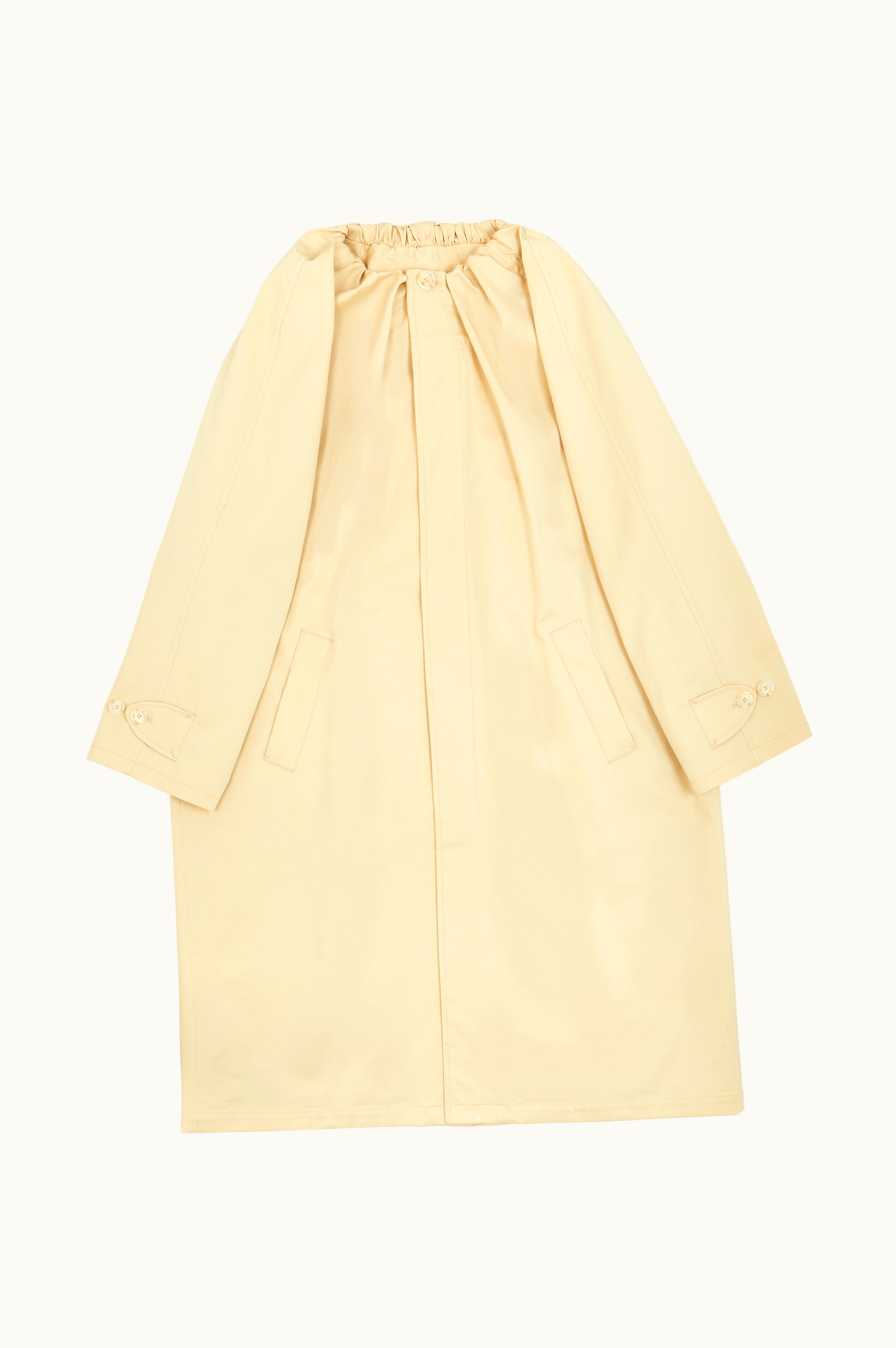 MM6 Maison Margiela MM6 Maison Margiela Gathered Neck Trench Coat Pale Yellow
