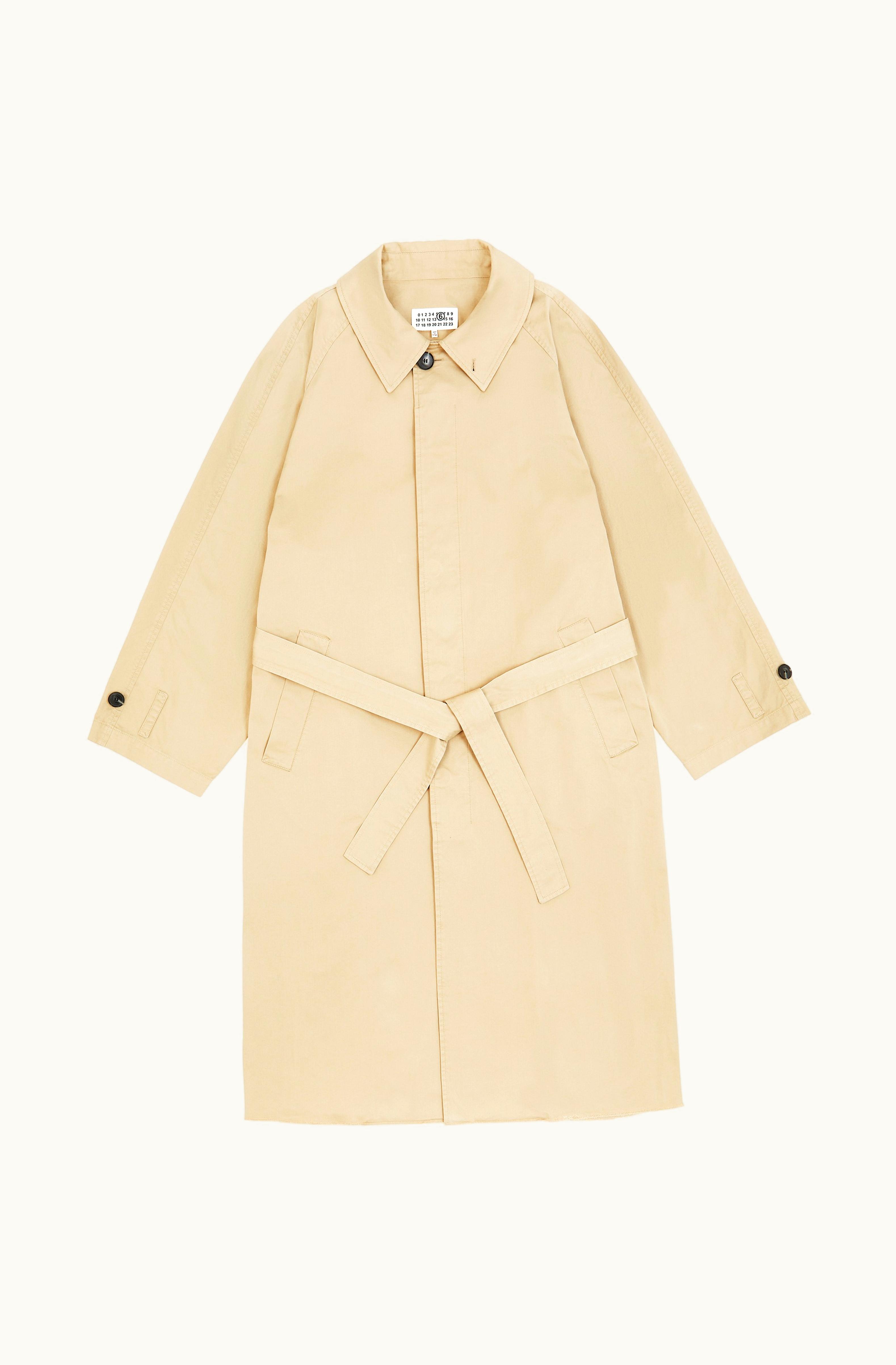 MM6 Maison Margiela MM6 Maison Margiela Raw Hem Trench Coat Beige