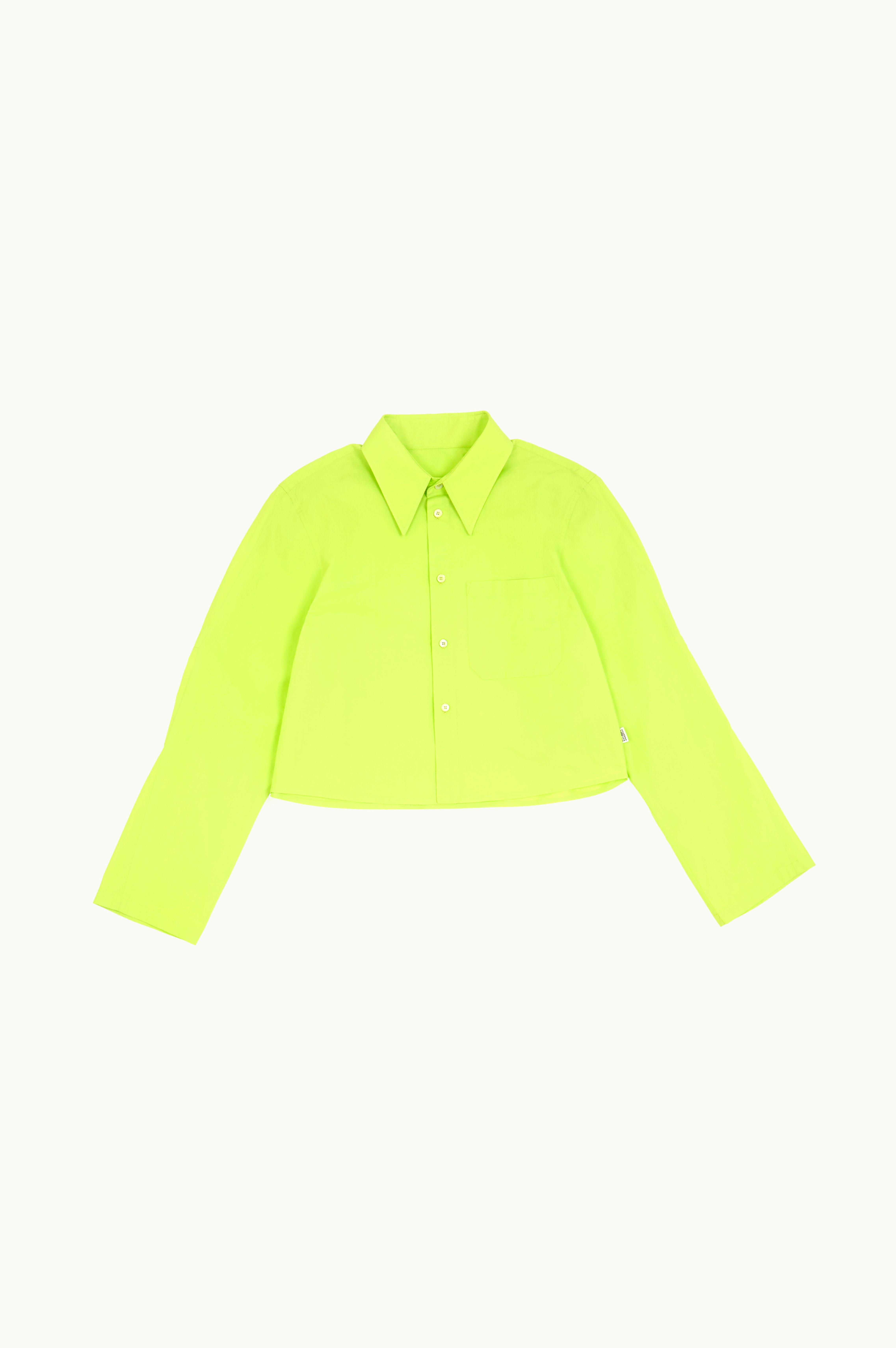 MM6 Maison Margiela MM6 Maison Margiela Cropped Cotton Poplin Shirt Neon Green