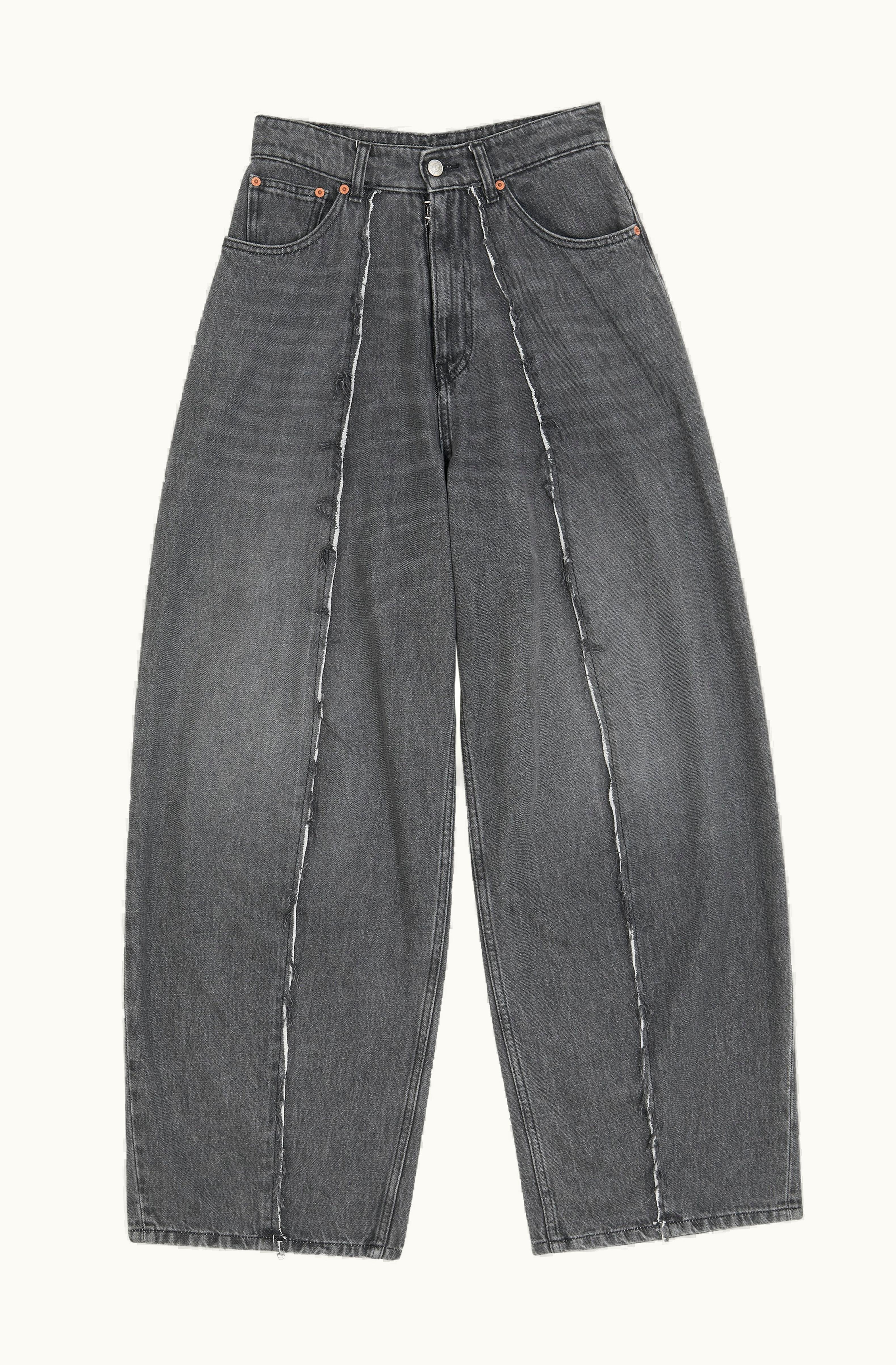 MM6 Maison Margiela MM6 Maison Margiela Black Denim Raw Trousers Grey