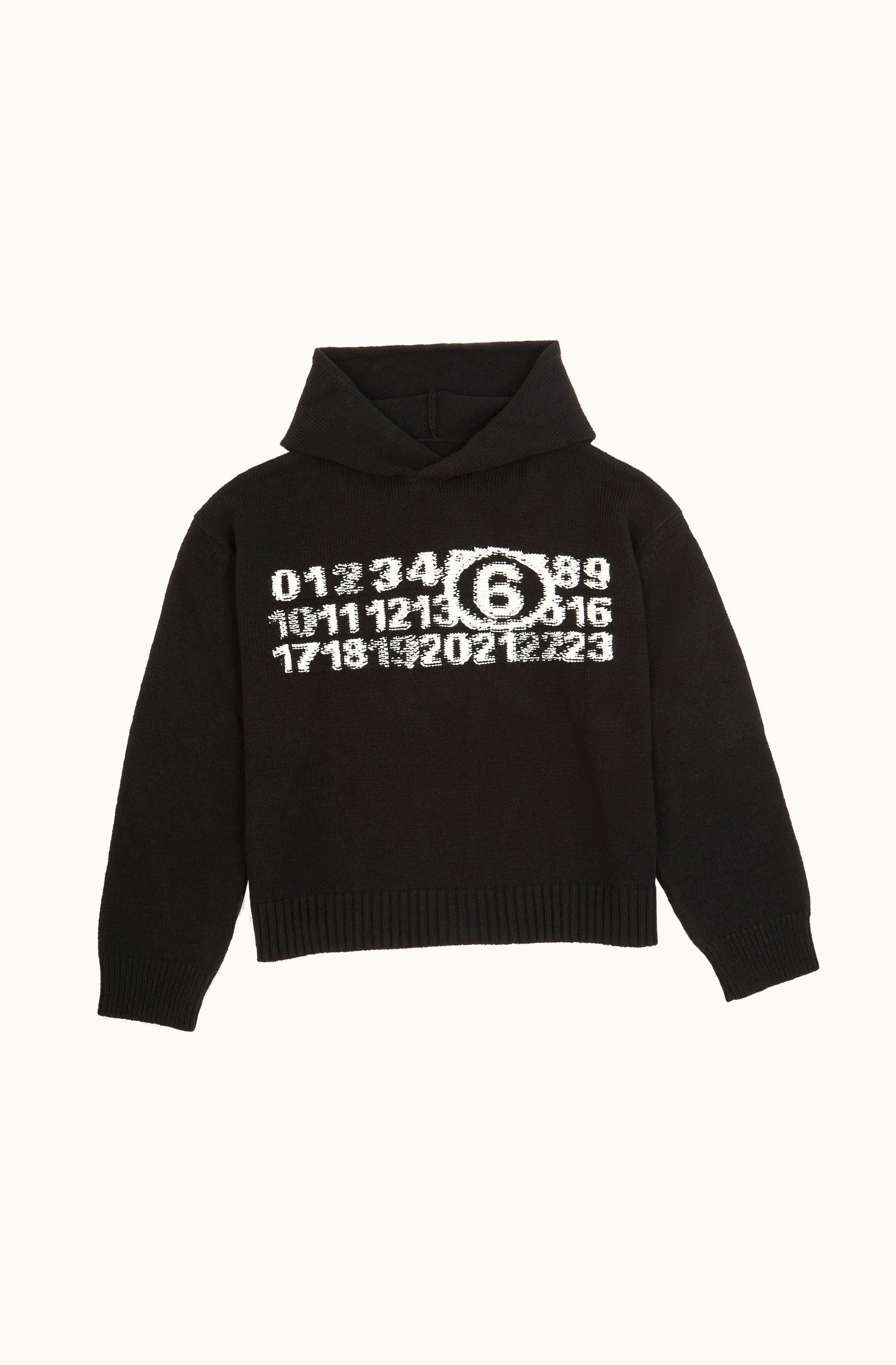 MM6 Maison Margiela MM6 Maison Margiela Gauge 5 Blended Knit Hooded Jumper Black