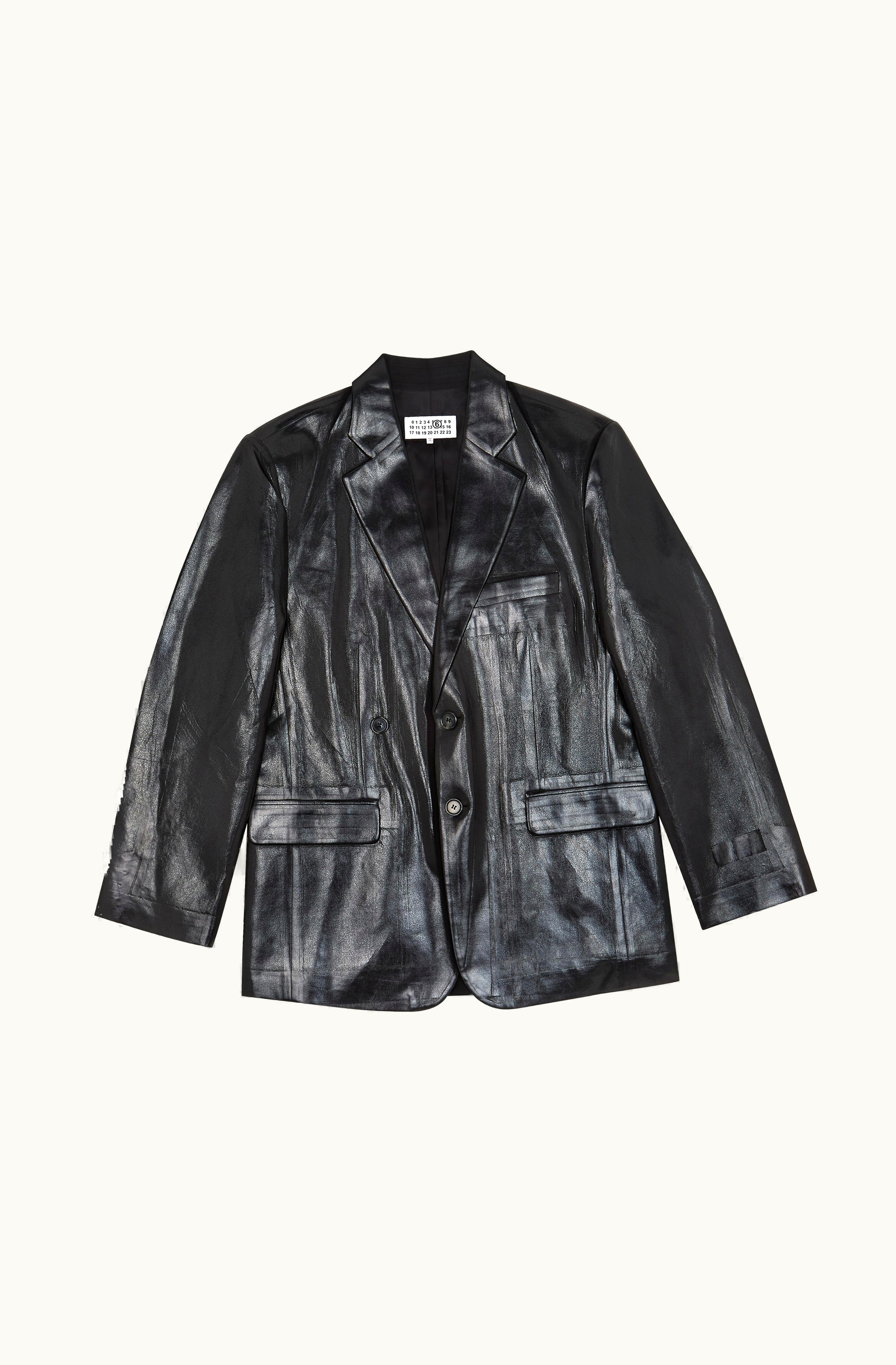 MM6 Maison Margiela MM6 Maison Margiela Women's Coated Suit Jacket With Pockets Black