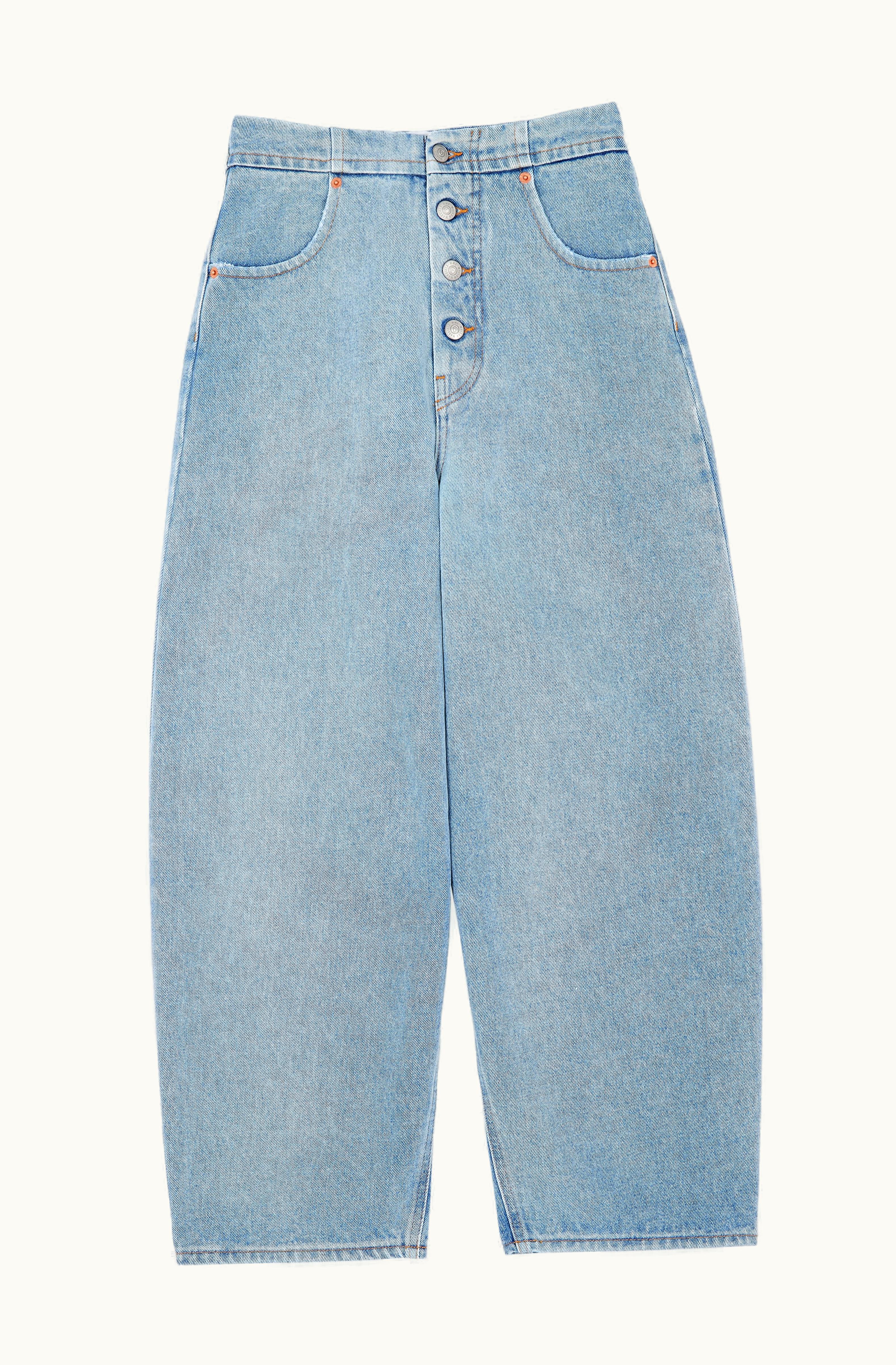 MM6 Maison Margiela MM6 Maison Margiela Women's Mid-Rise Cropped Jeans Light Blue