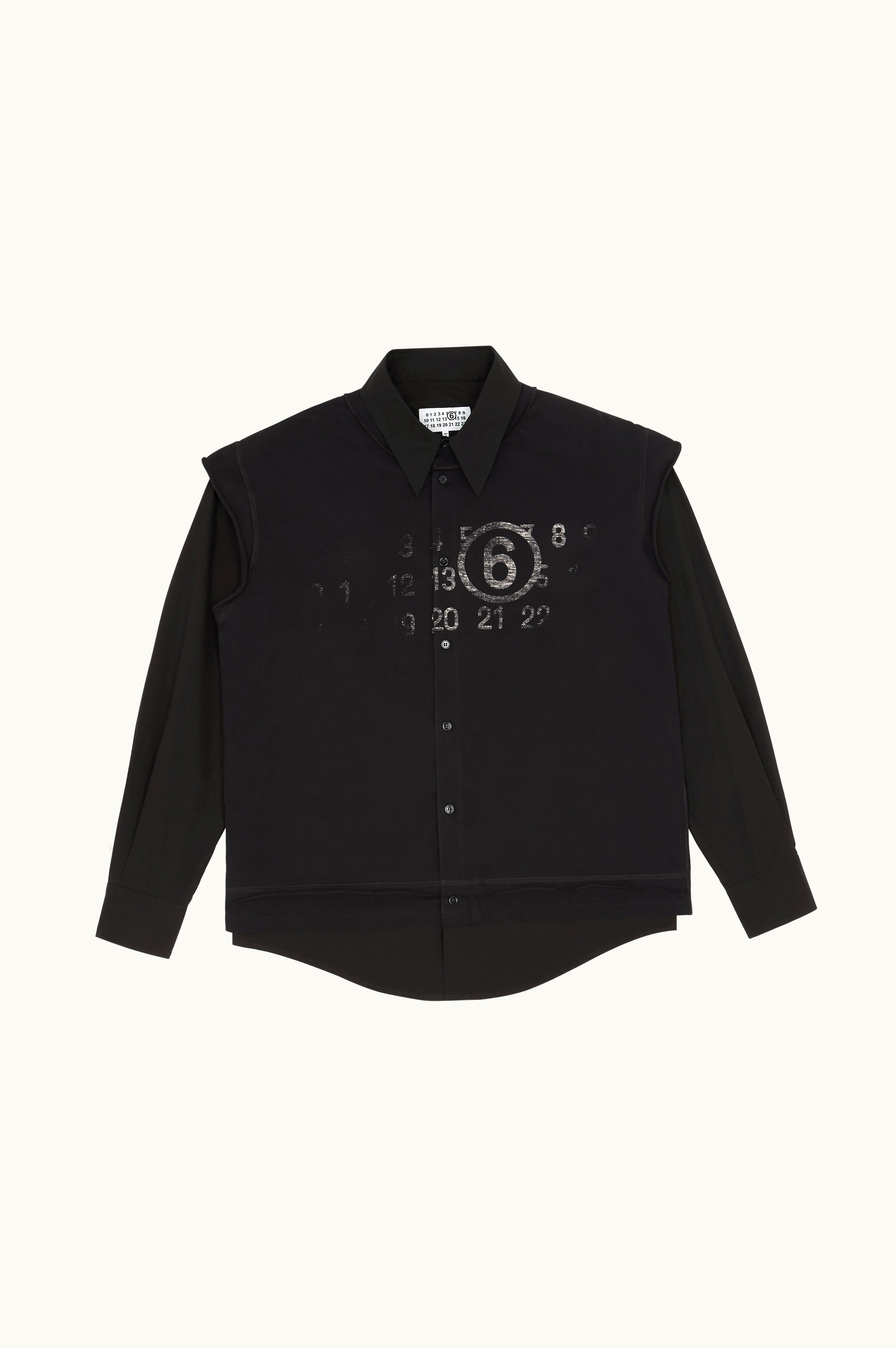MM6 Maison Margiela MM6 Maison Margiela Numeric Print Layered Shirt Black