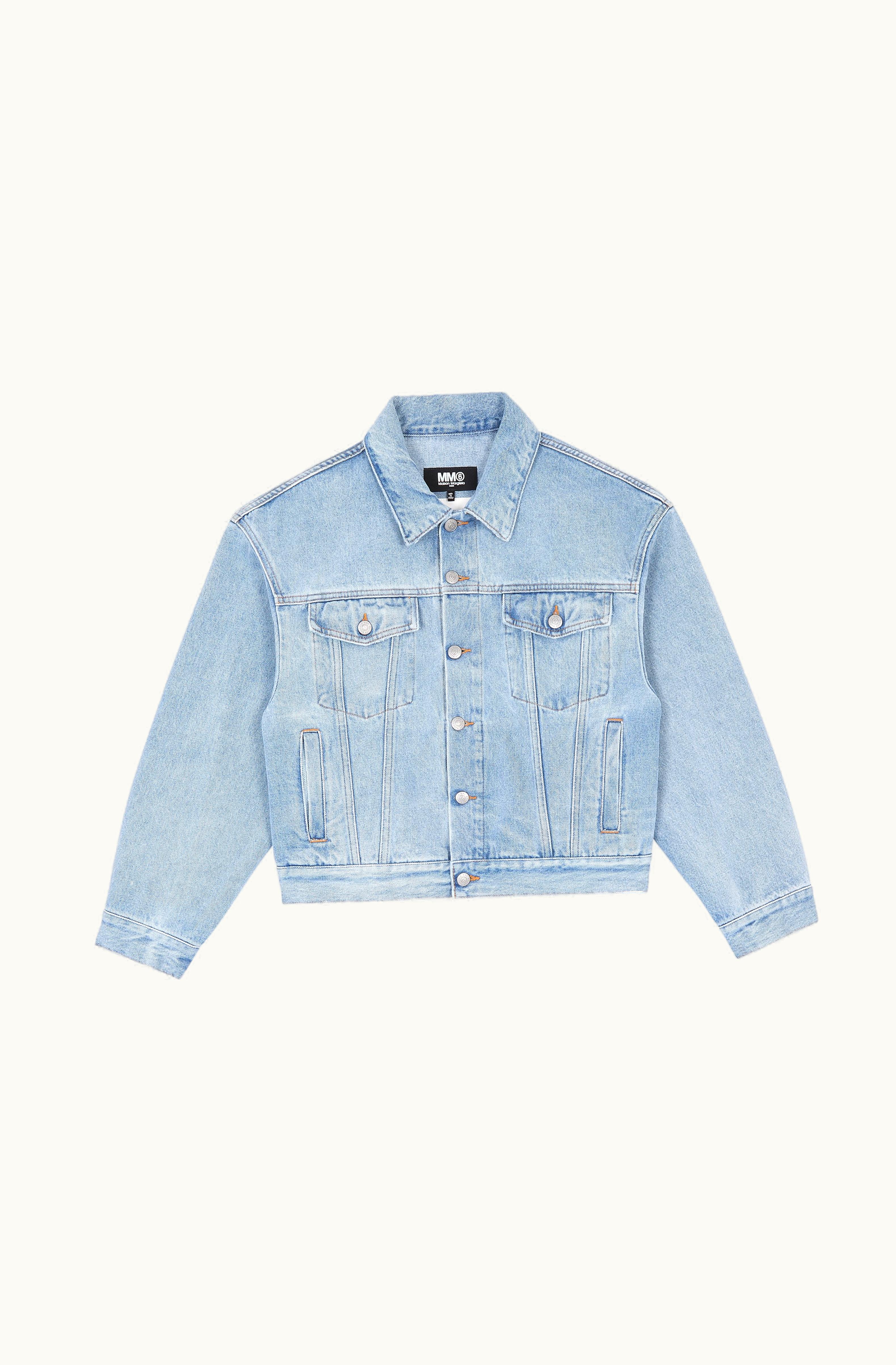 MM6 Maison Margiela MM6 Maison Margiela Women's Denim Jacket Cropped Light Blue