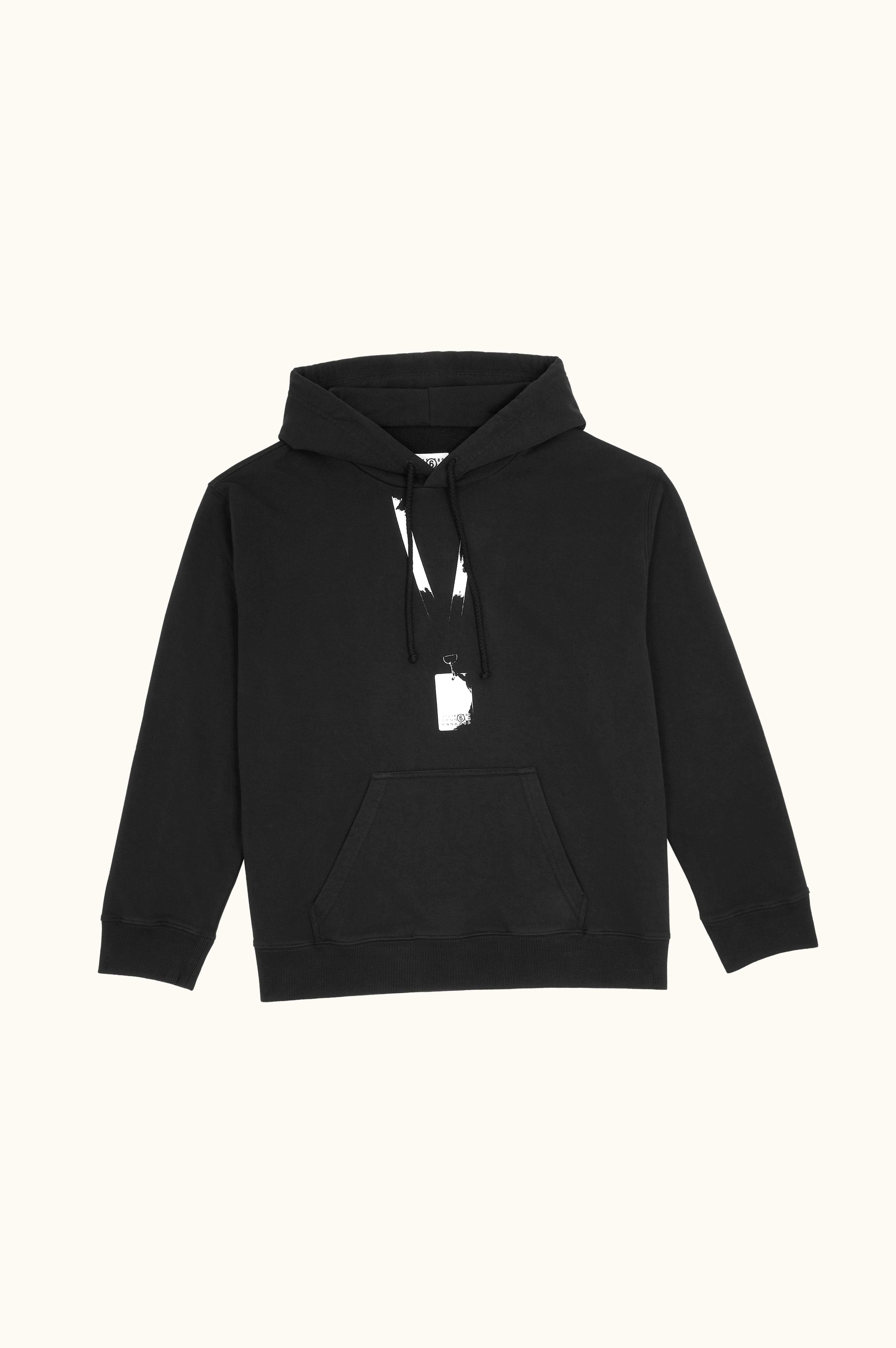 MM6 Maison Margiela MM6 Maison Margiela Backstage Pass Print Hooded Sweatshirt Black