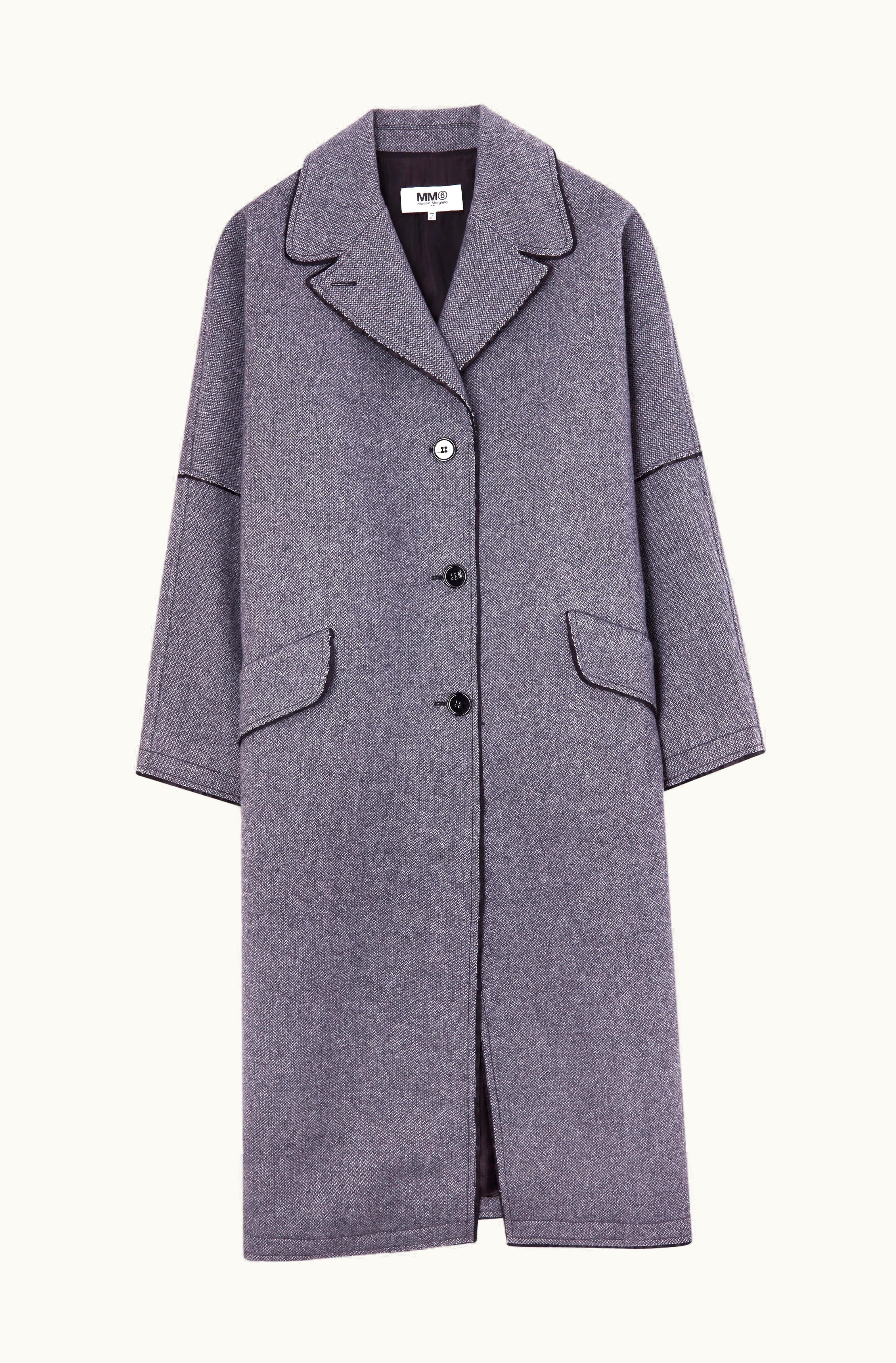 MM6 Maison Margiela MM6 Maison Margiela Tweed Coat Black And White