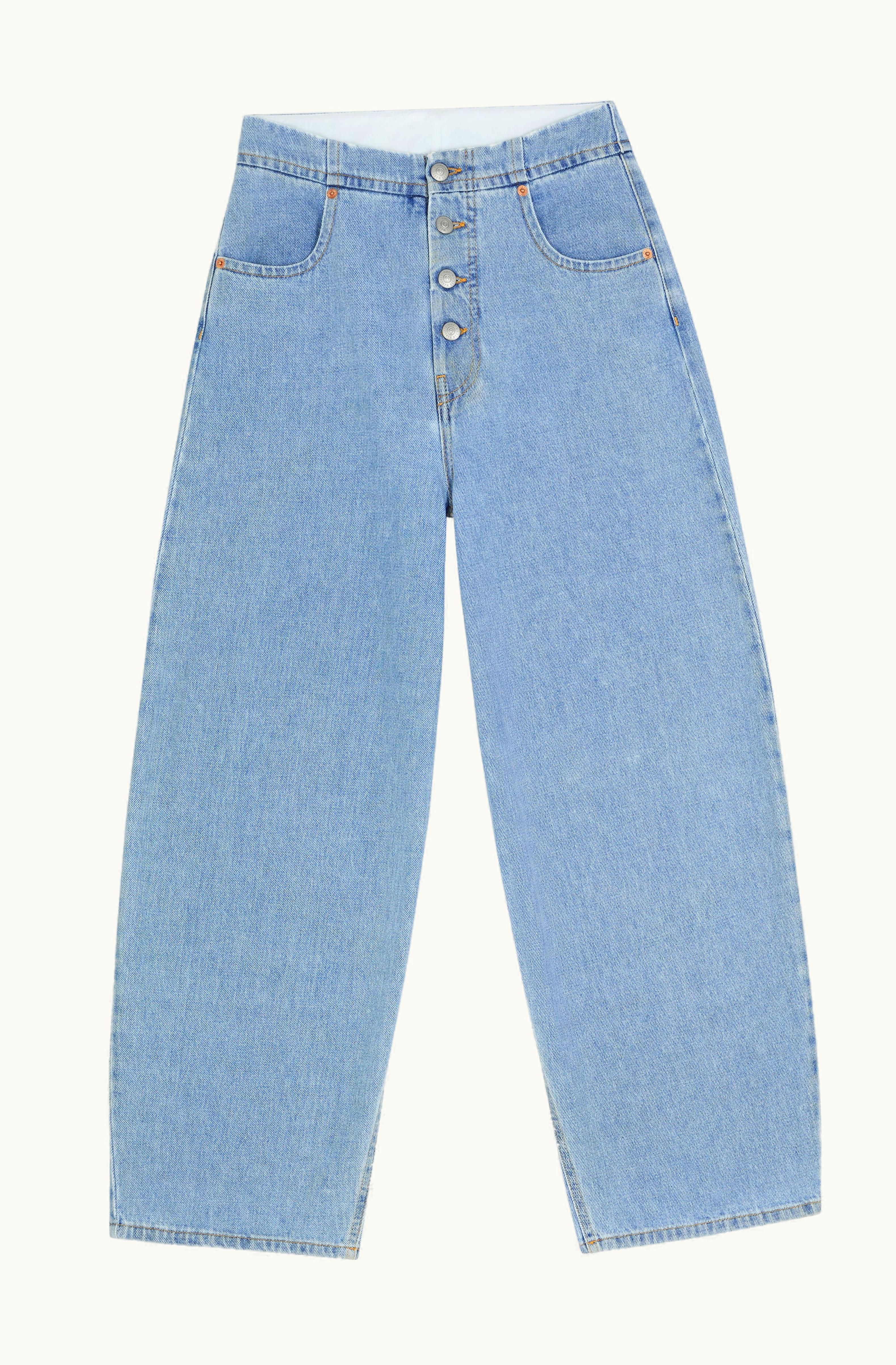 MM6 Maison Margiela MM6 Maison Margiela Cropped Mid-Rise Jeans Light Blue