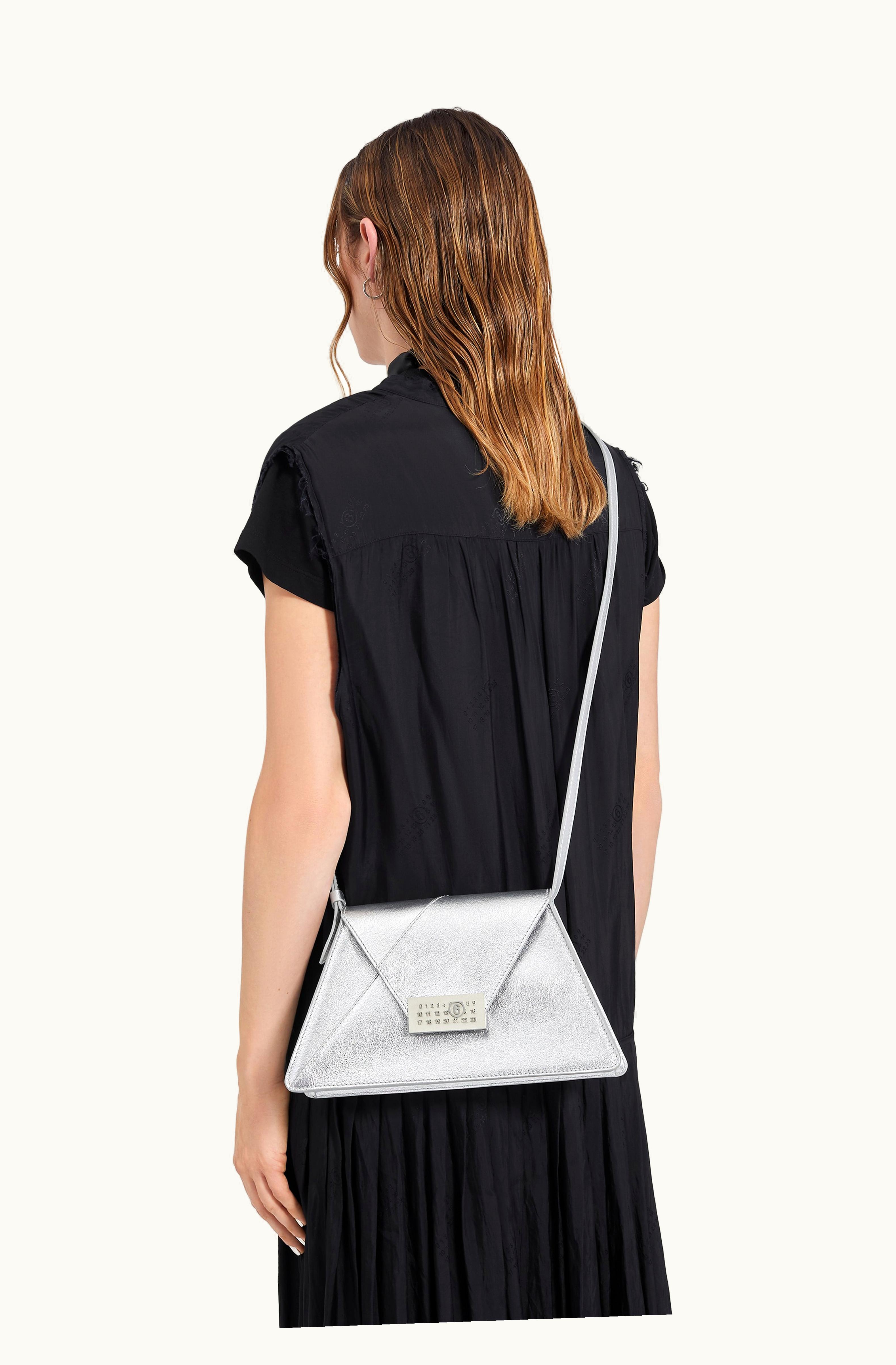 MM6 Maison Margiela MM6 Maison Margiela Women's Silver Grainy Leather Bag Medium Silver Color