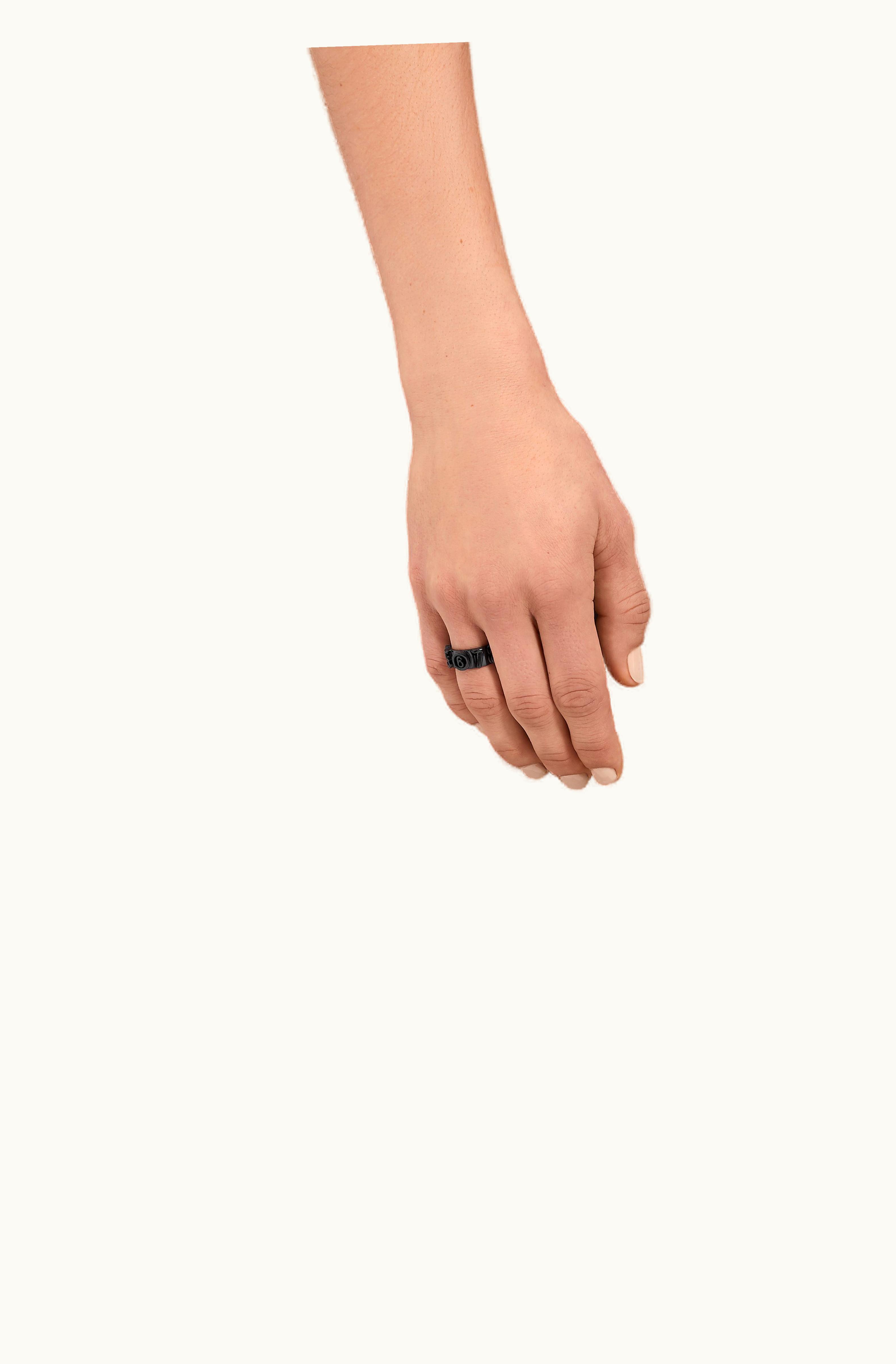 MM6 Maison Margiela MM6 Maison Margiela Numeric Signature Embossed Ring Black