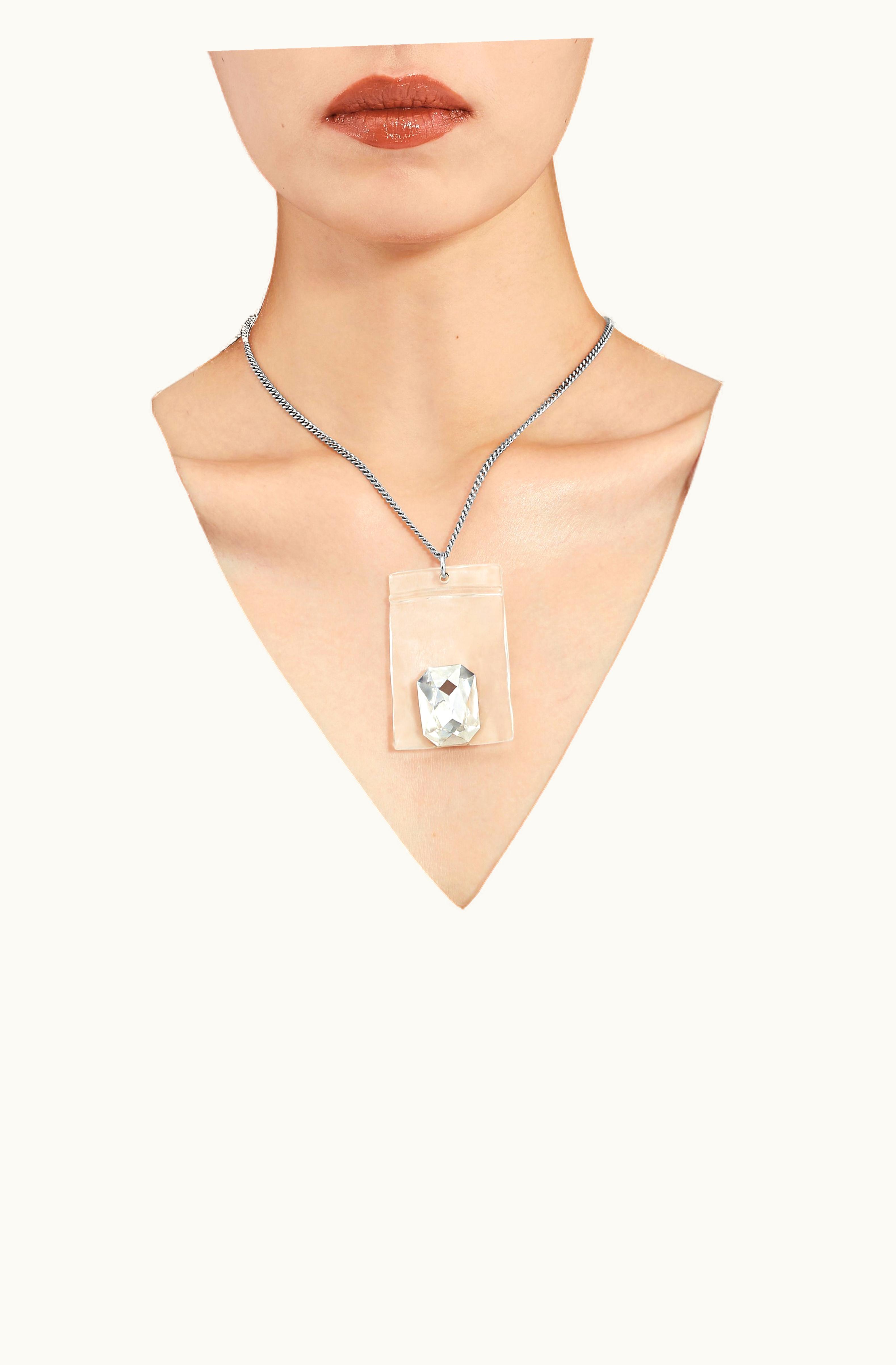 MM6 Maison Margiela MM6 Maison Margiela Stone In Plastic Bag Necklace Palladium