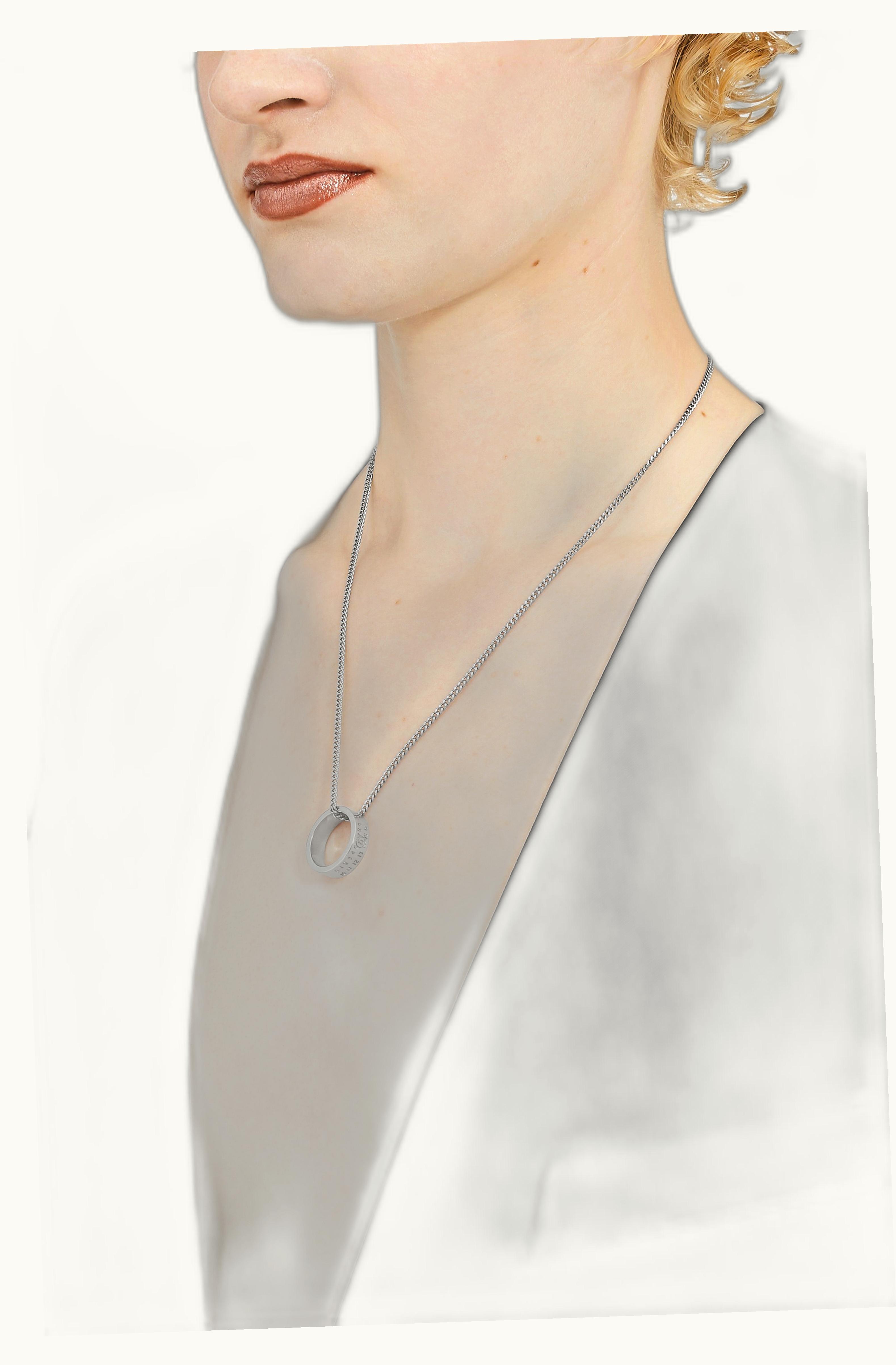 MM6 Maison Margiela MM6 Maison Margiela Minimal Logo 6mm Pendant Ring Palladium