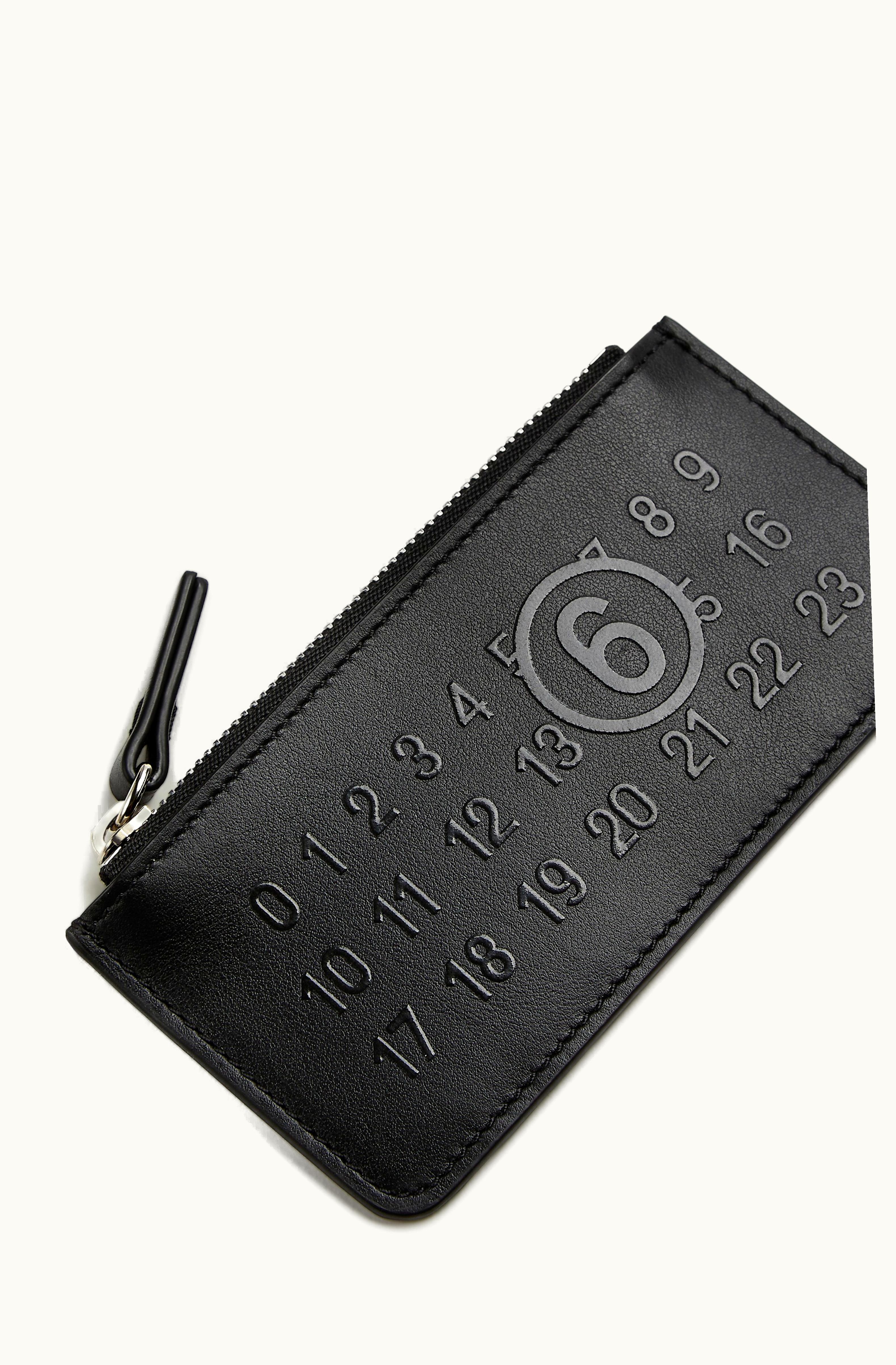 MM6 Maison Margiela MM6 Maison Margiela Women's Numeric Logo Zip Card Holder Black