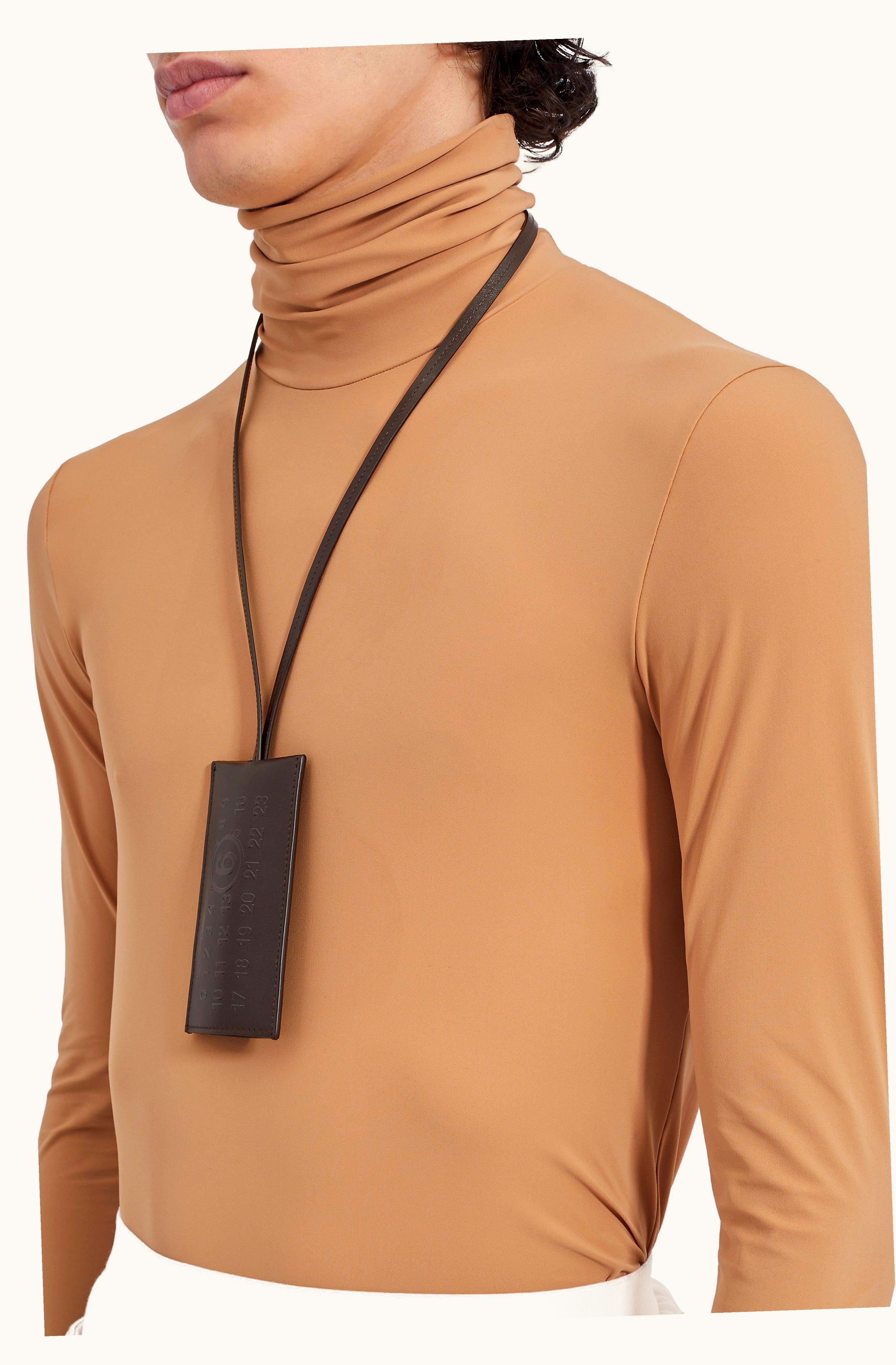 MM6 Maison Margiela MM6 Maison Margiela Women's Leather Key Ring Numeric Signature Beige