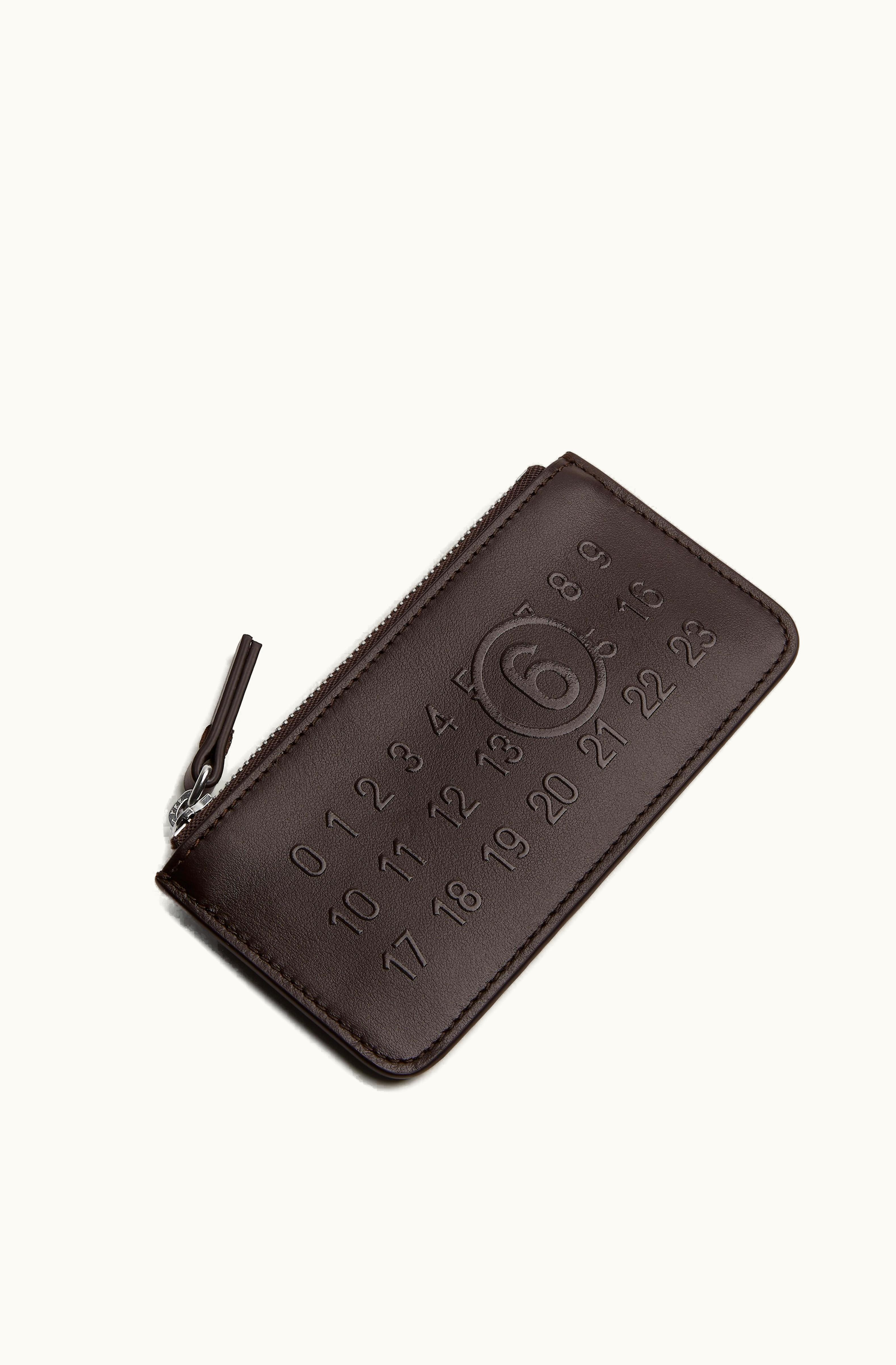 MM6 Maison Margiela MM6 Maison Margiela Women's Numeric Leather Zip Cardholder Beige