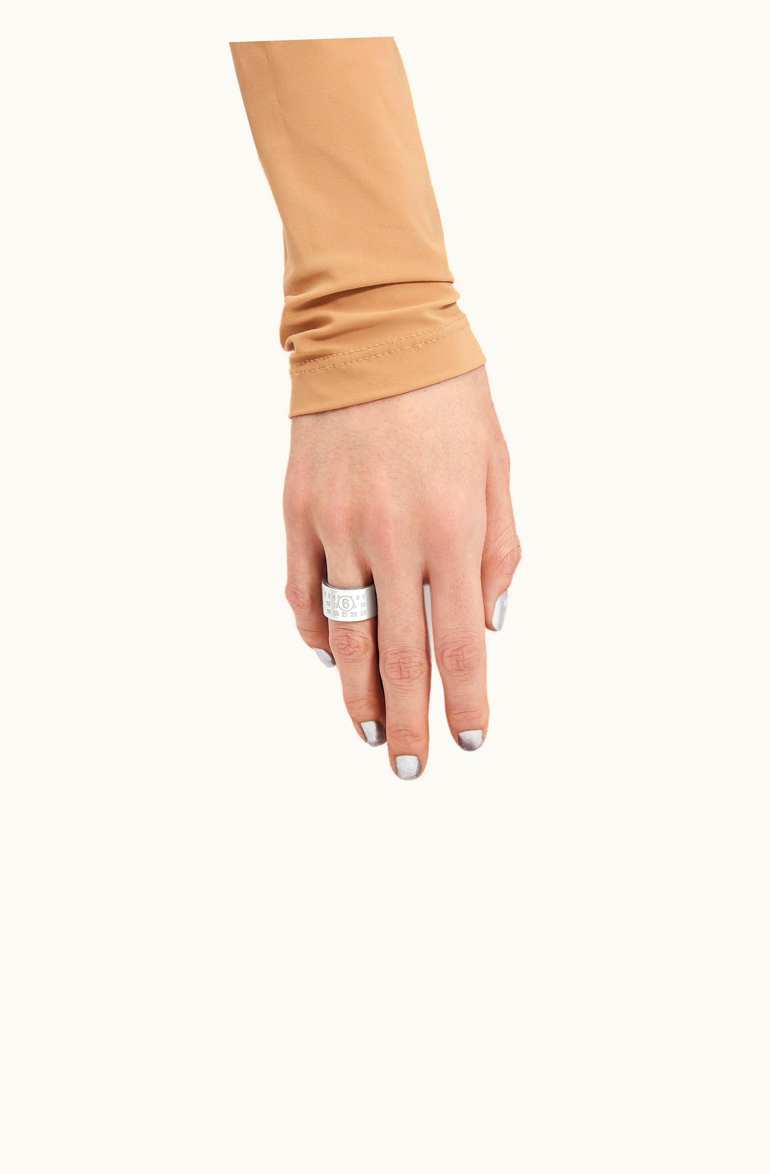 MM6 Maison Margiela MM6 Maison Margiela Women's Numeric Minimal Brand Ring Palladium
