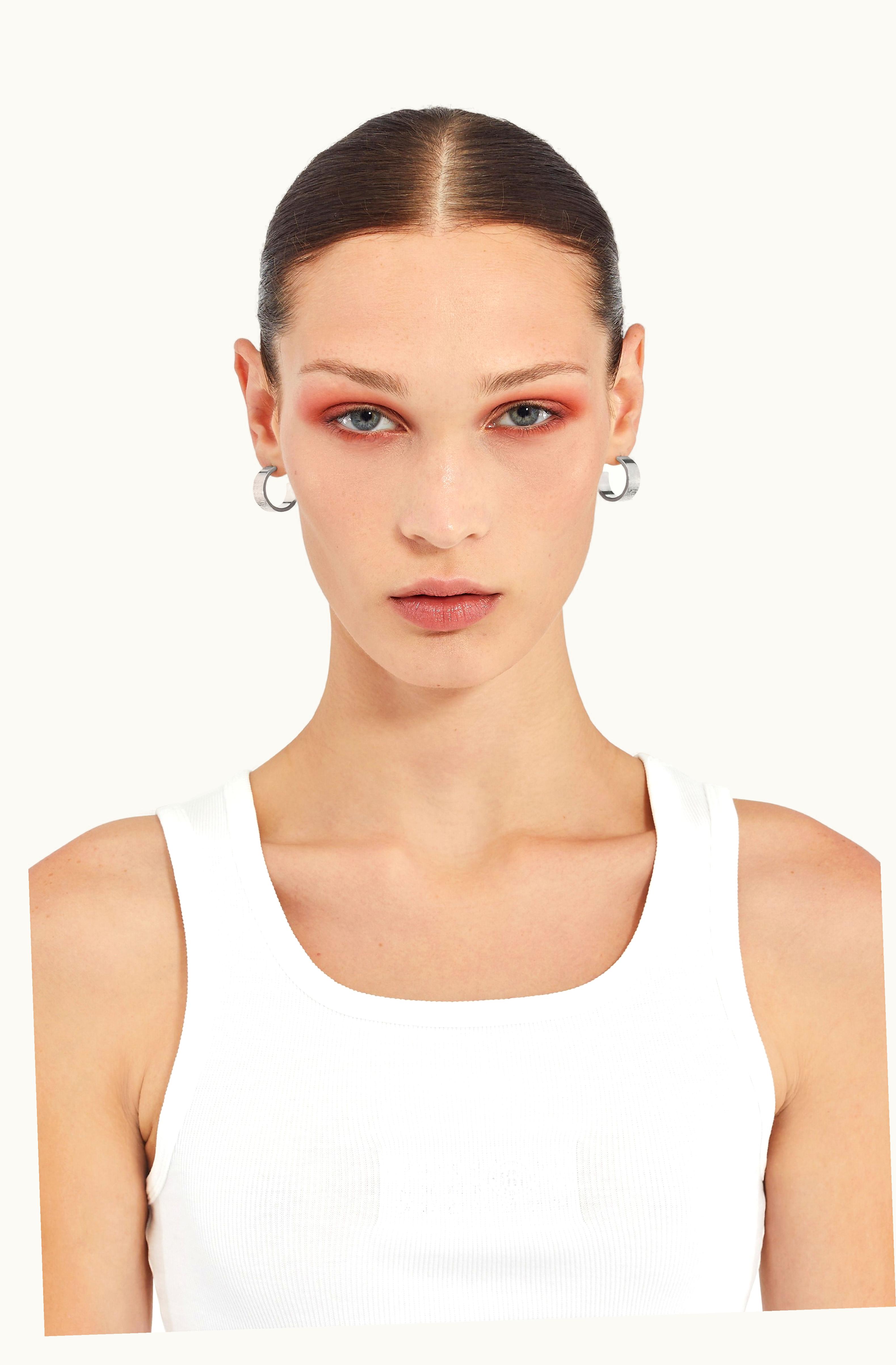 MM6 Maison Margiela MM6 Maison Margiela Women's Engraved Minimal Hoop Earrings Palladium