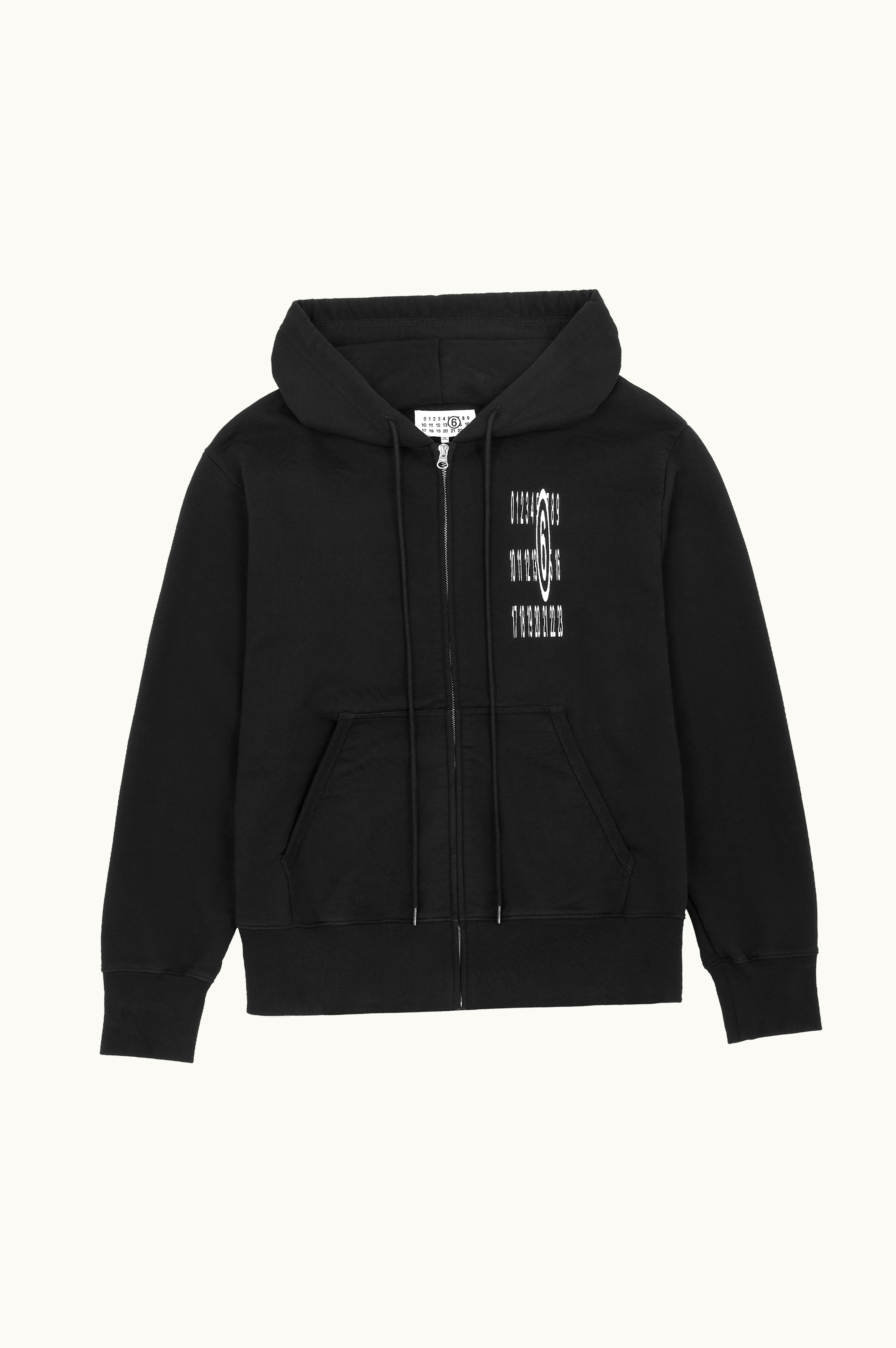 MM6 Maison Margiela MM6 Maison Margiela E-Print Unbrushed Jersey Hooded Sweatshirt Black