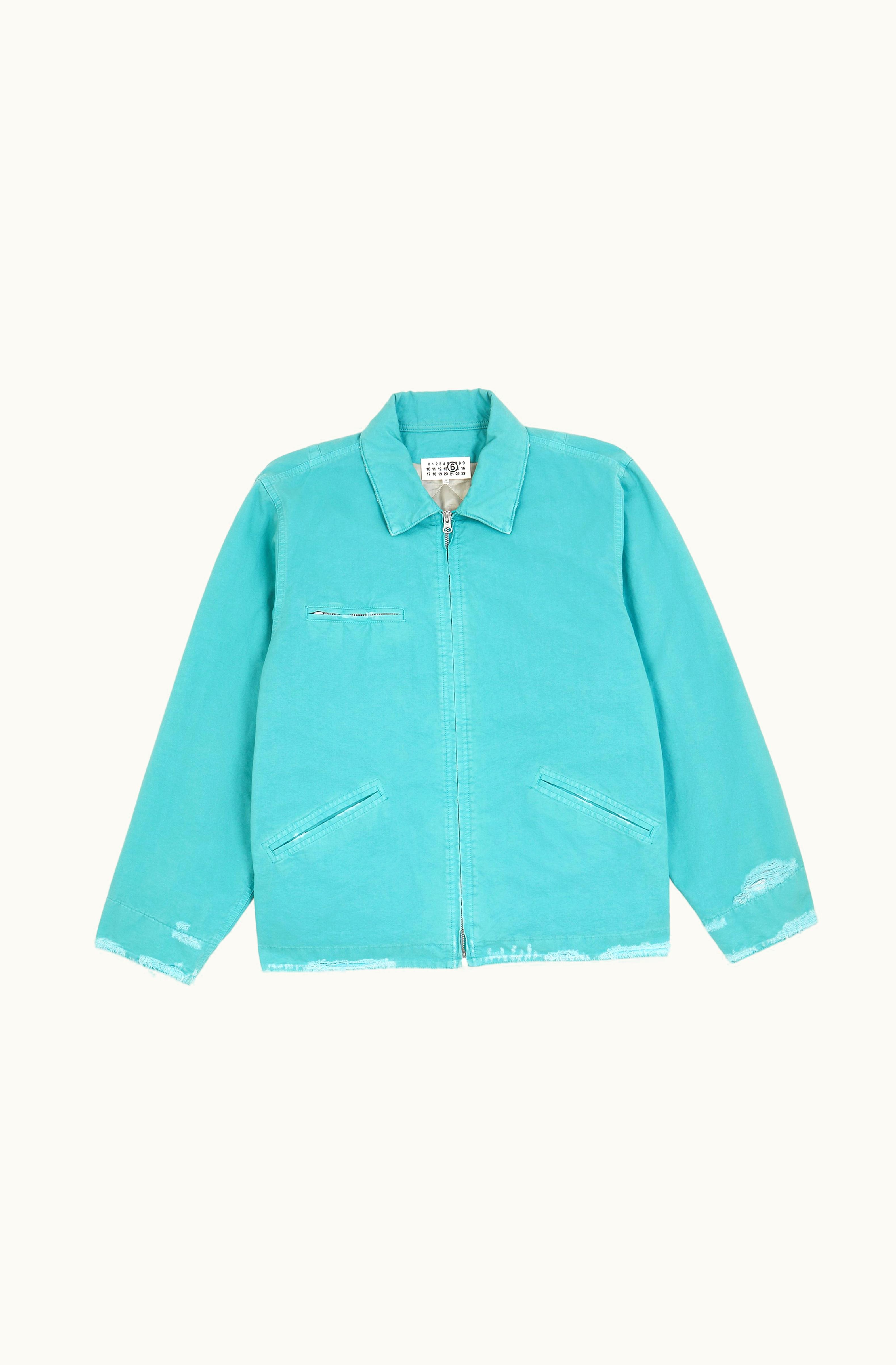 MM6 Maison Margiela MM6 Maison Margiela Quilted Cotton Canvas Jacket Turquoise