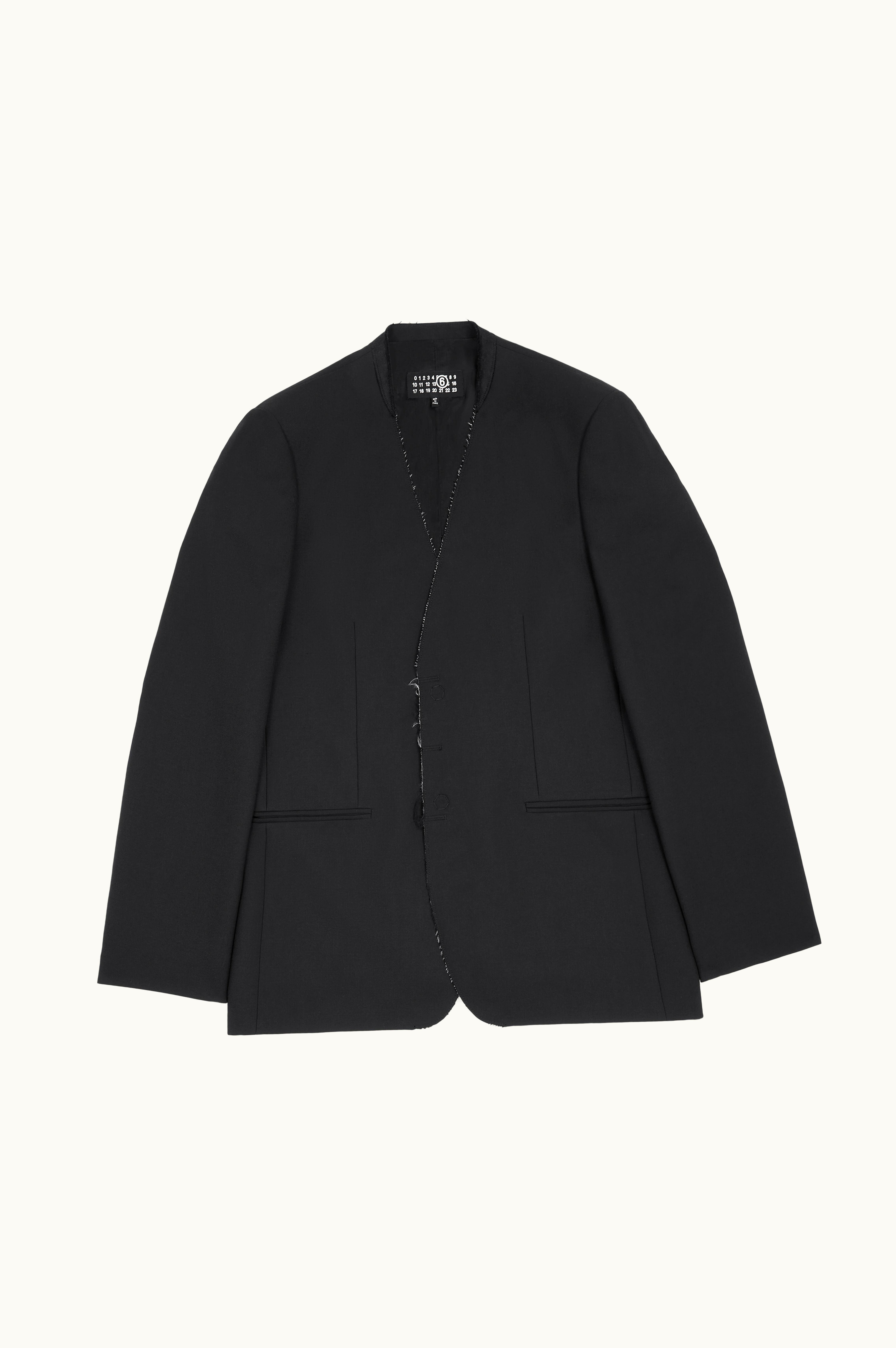 MM6 Maison Margiela MM6 Maison Margiela Collarless Tailoring Wool Suit Jacket Black