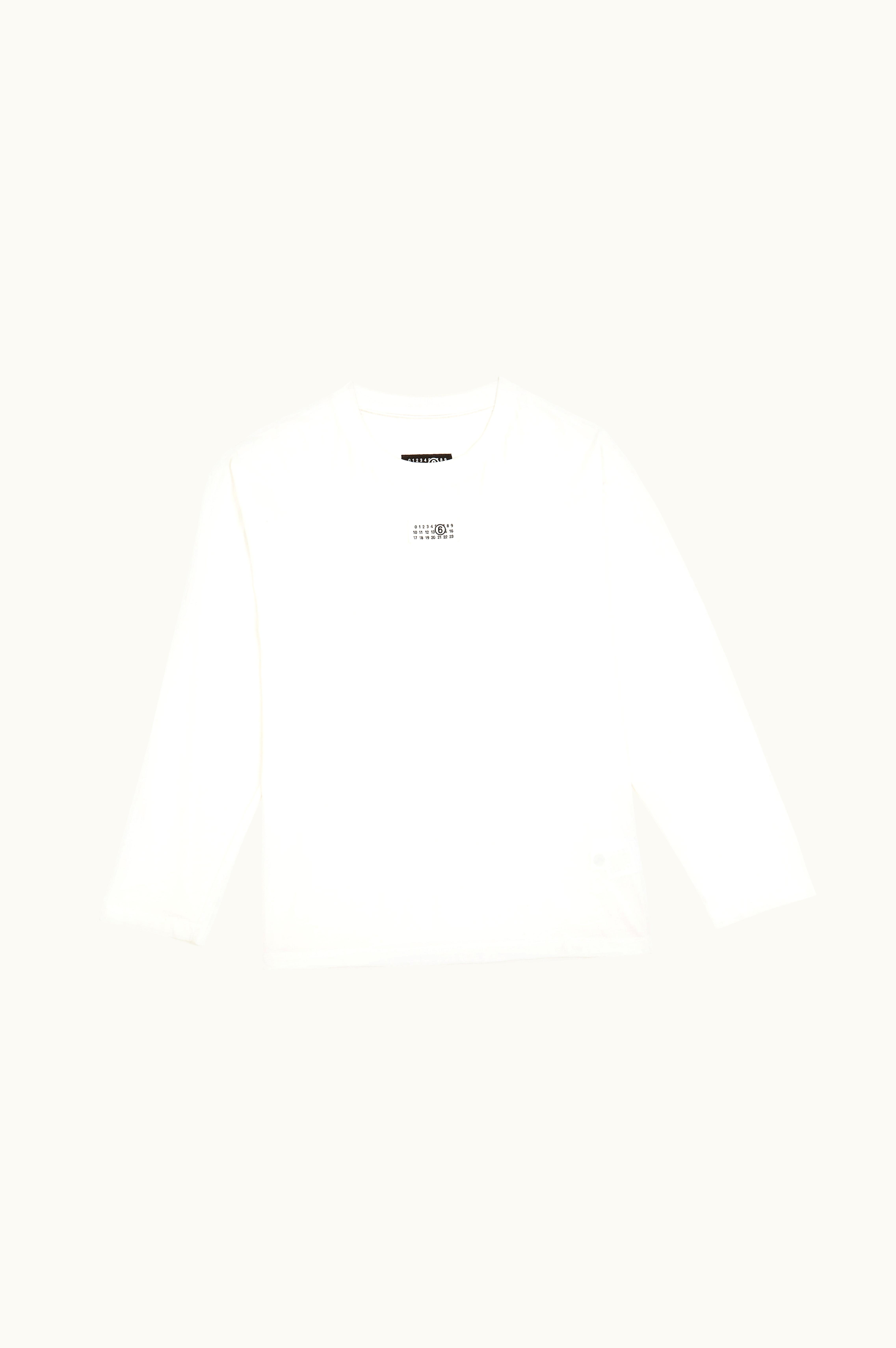MM6 Maison Margiela MM6 Maison Margiela Long-Sleeved Numeric Signature T-shirt White