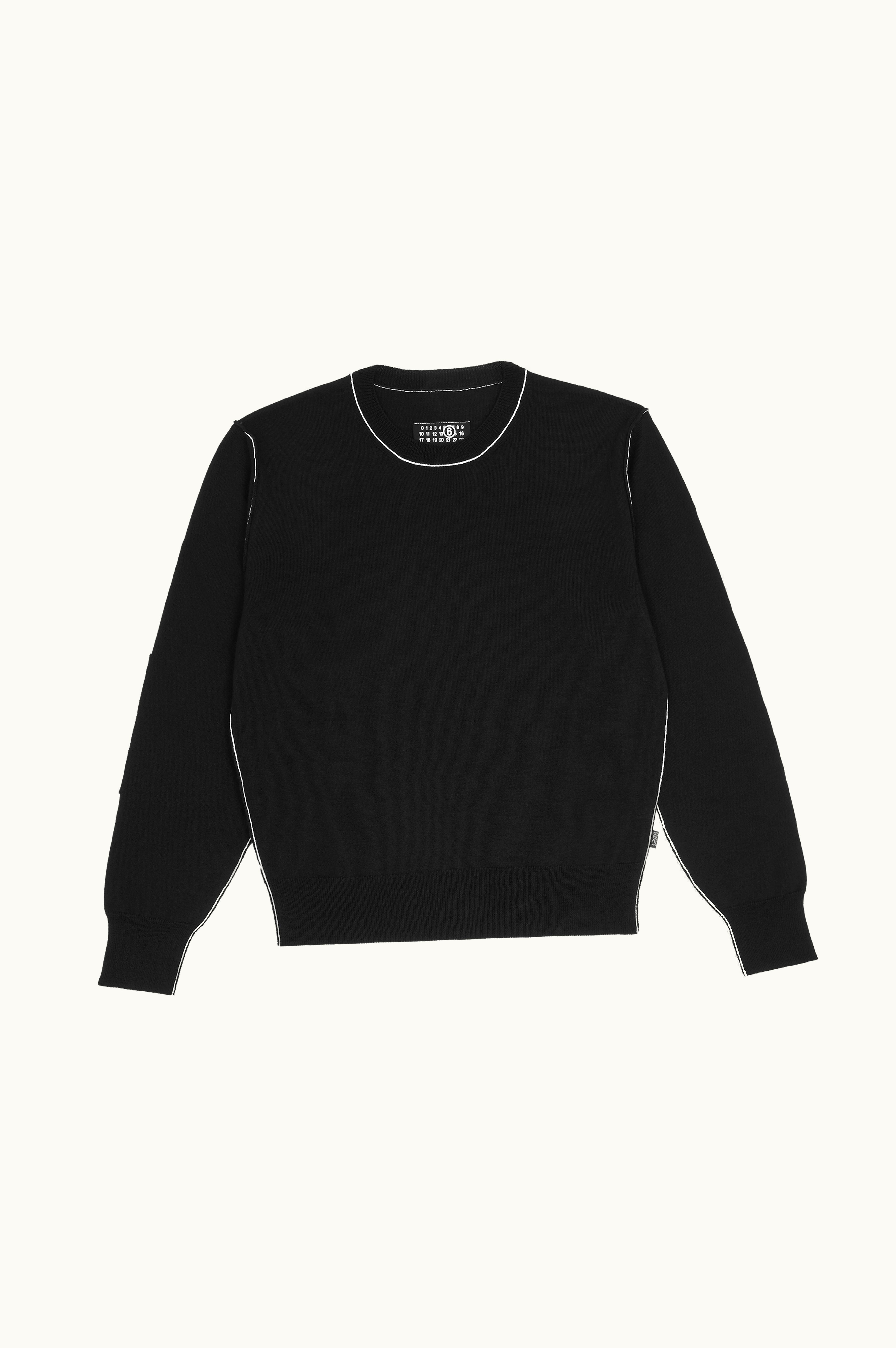 MM6 Maison Margiela MM6 Maison Margiela Gauge 12 Lightweight Crew Neck Jumper Black