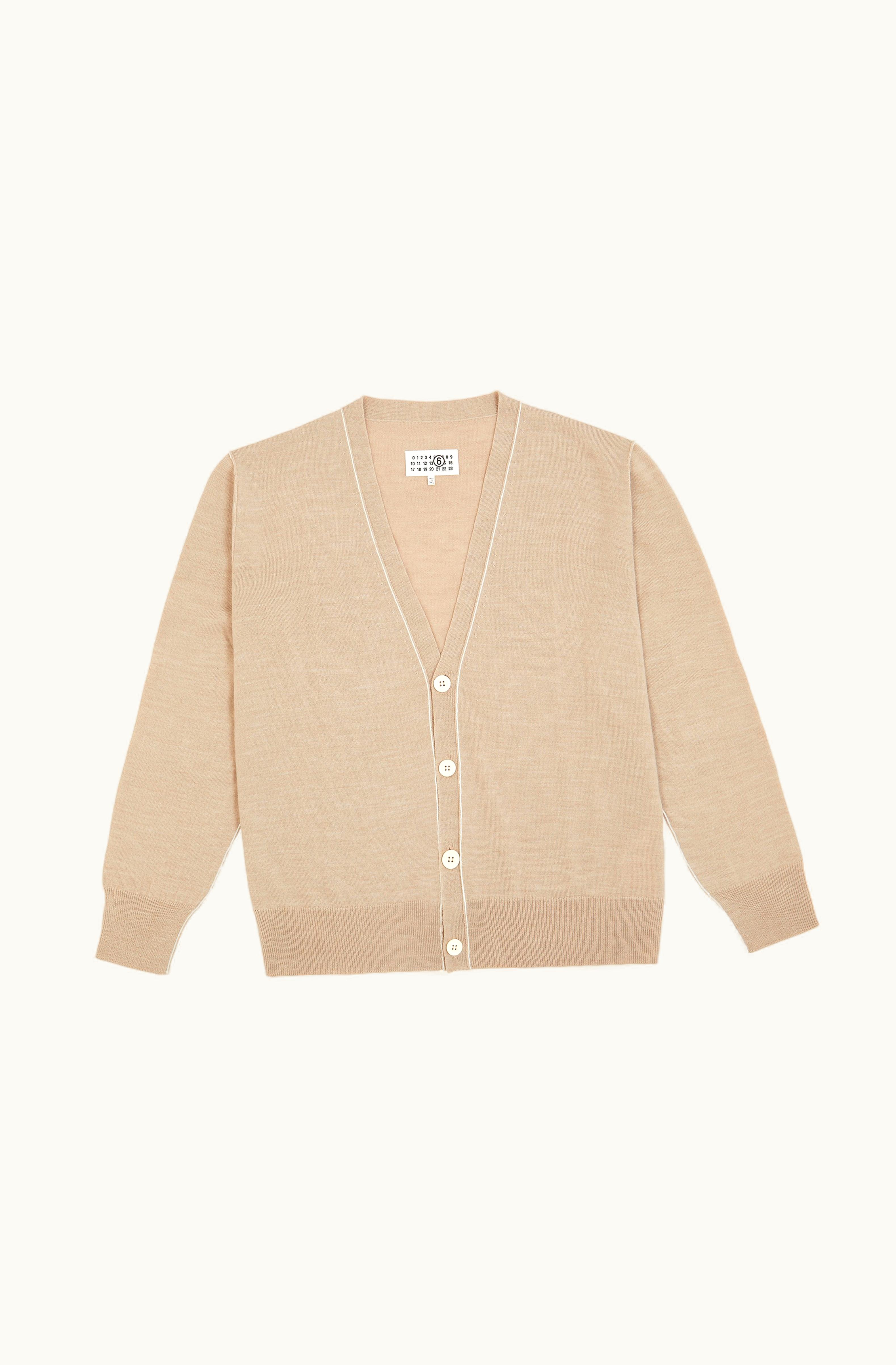 MM6 Maison Margiela MM6 Maison Margiela Gauge 12 Lightweight V-Neck Cardigan Beige