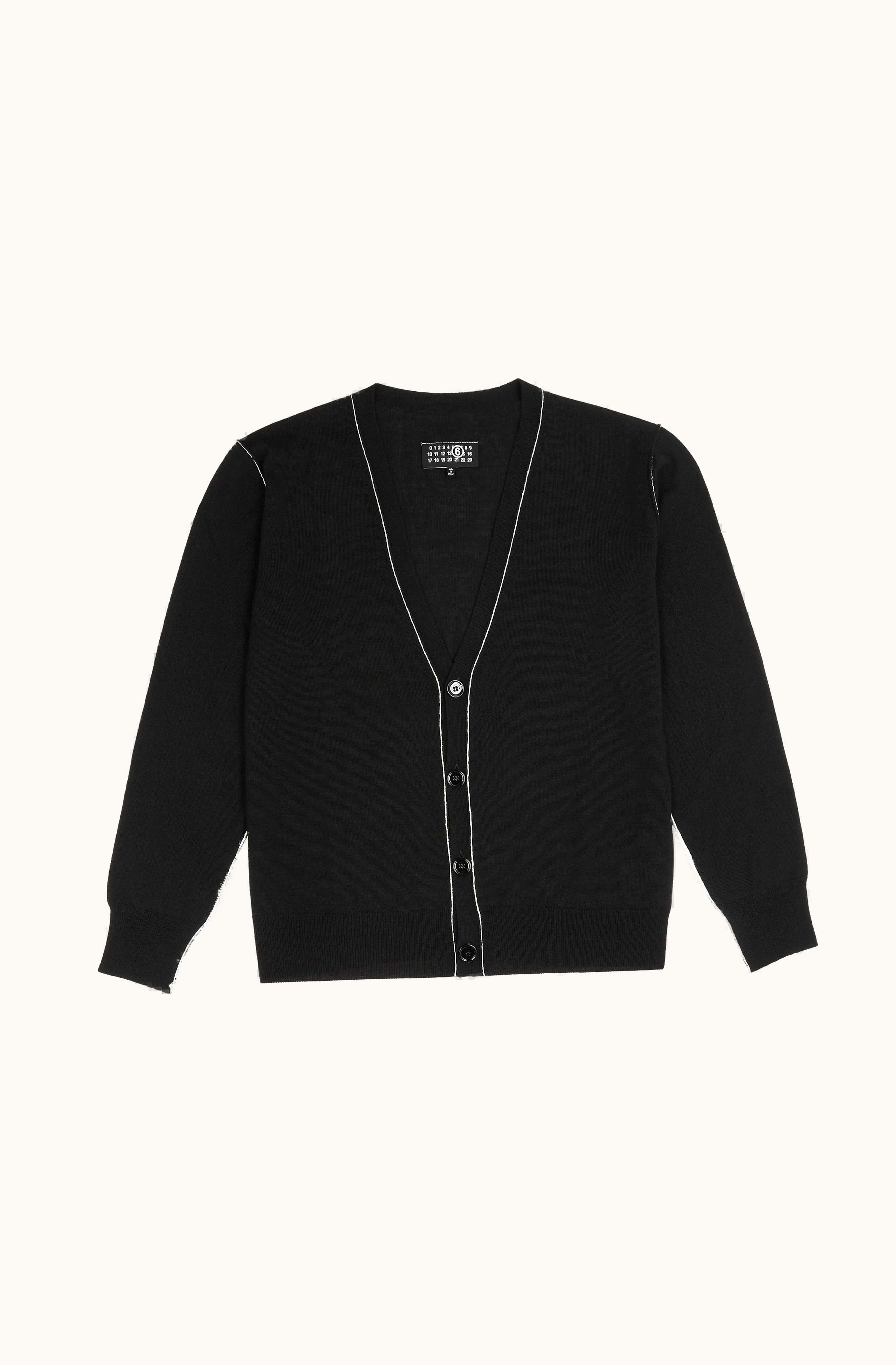 MM6 Maison Margiela MM6 Maison Margiela Gauge 12 Lightweight V-Neck Cardigan Black