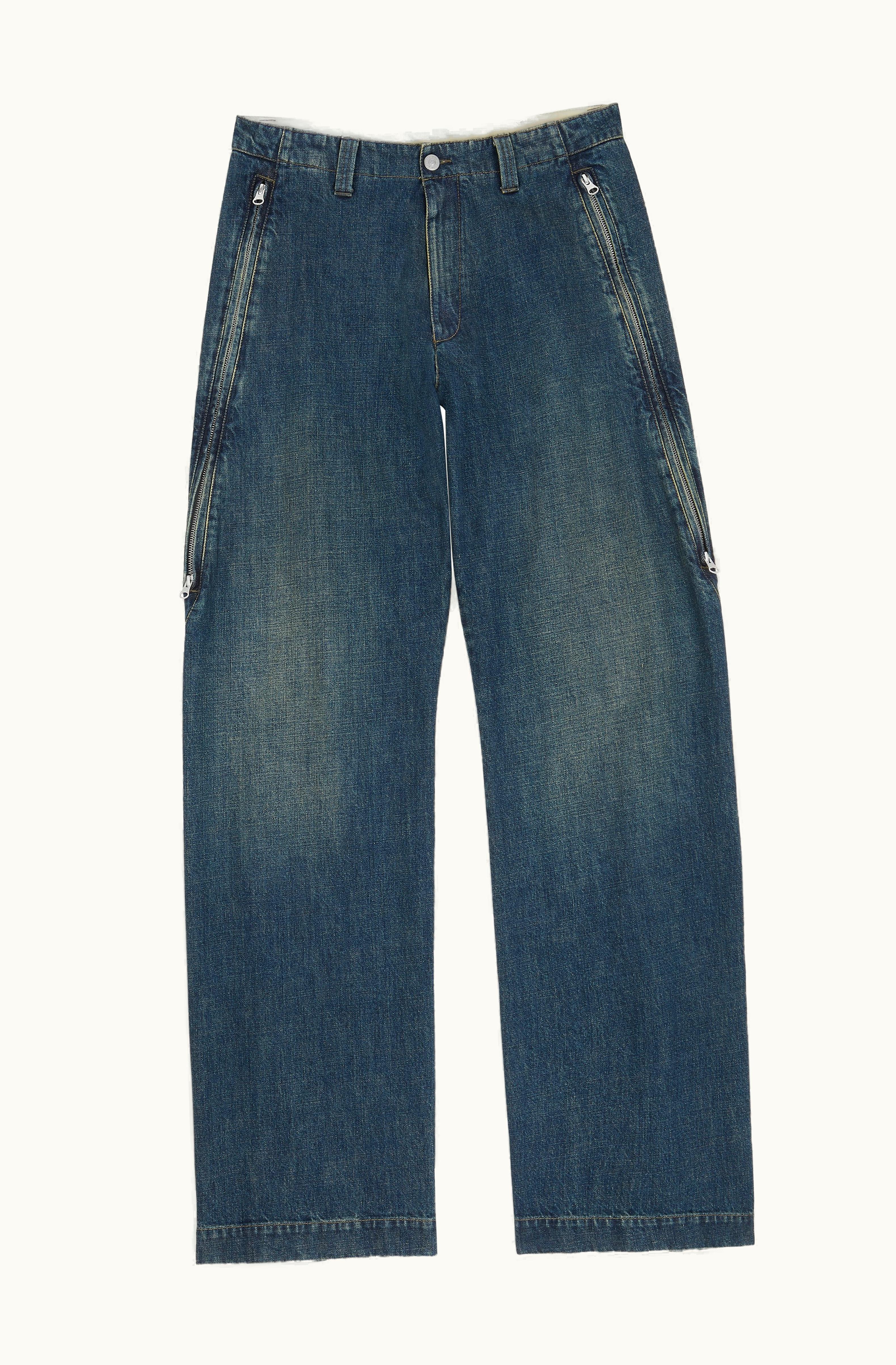 MM6 Maison Margiela MM6 Maison Margiela Straight Leg Blue Denim Trousers Blue