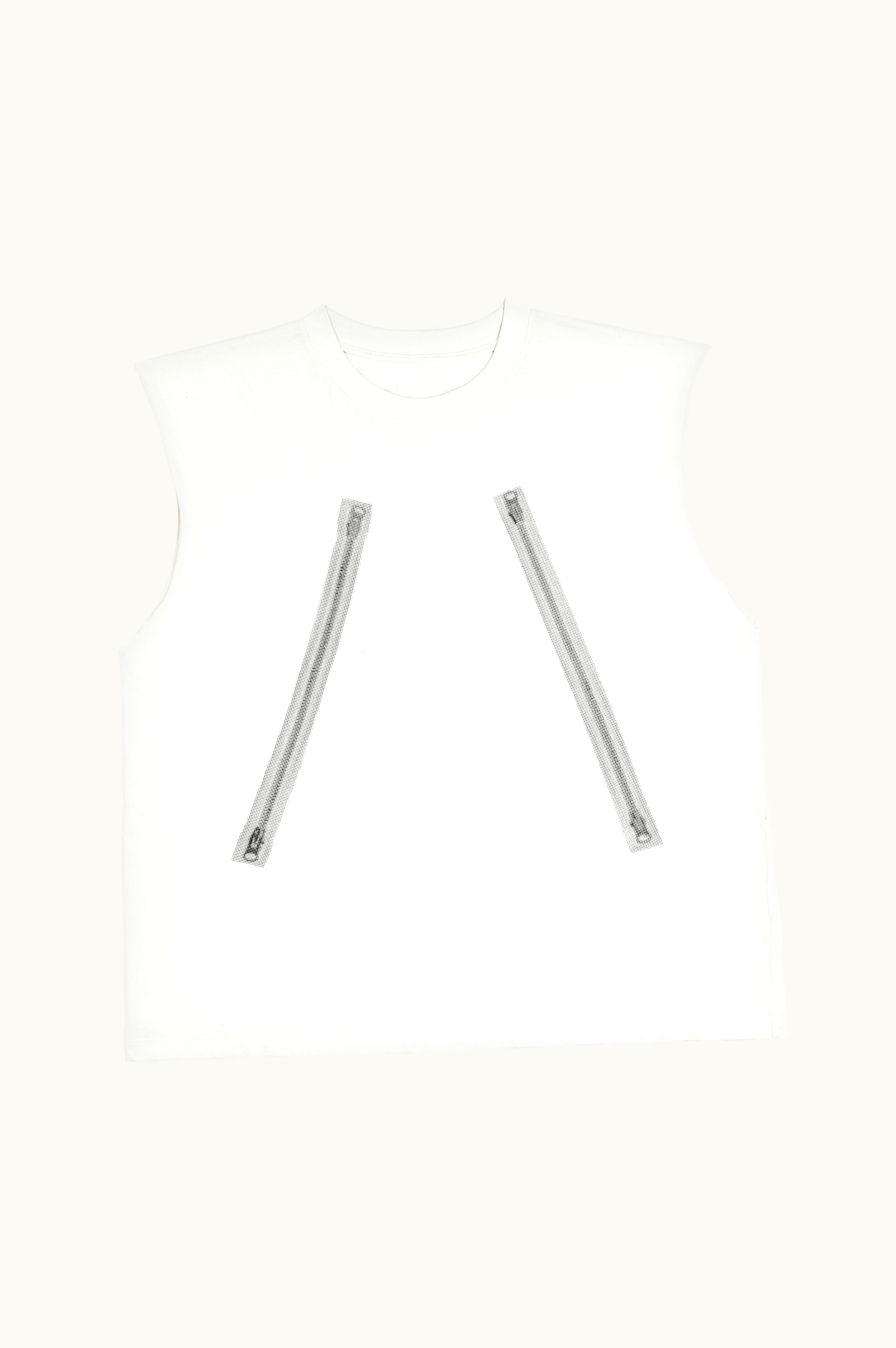 MM6 Maison Margiela MM6 Maison Margiela Sleeveless Rasterised Zip Print Top White