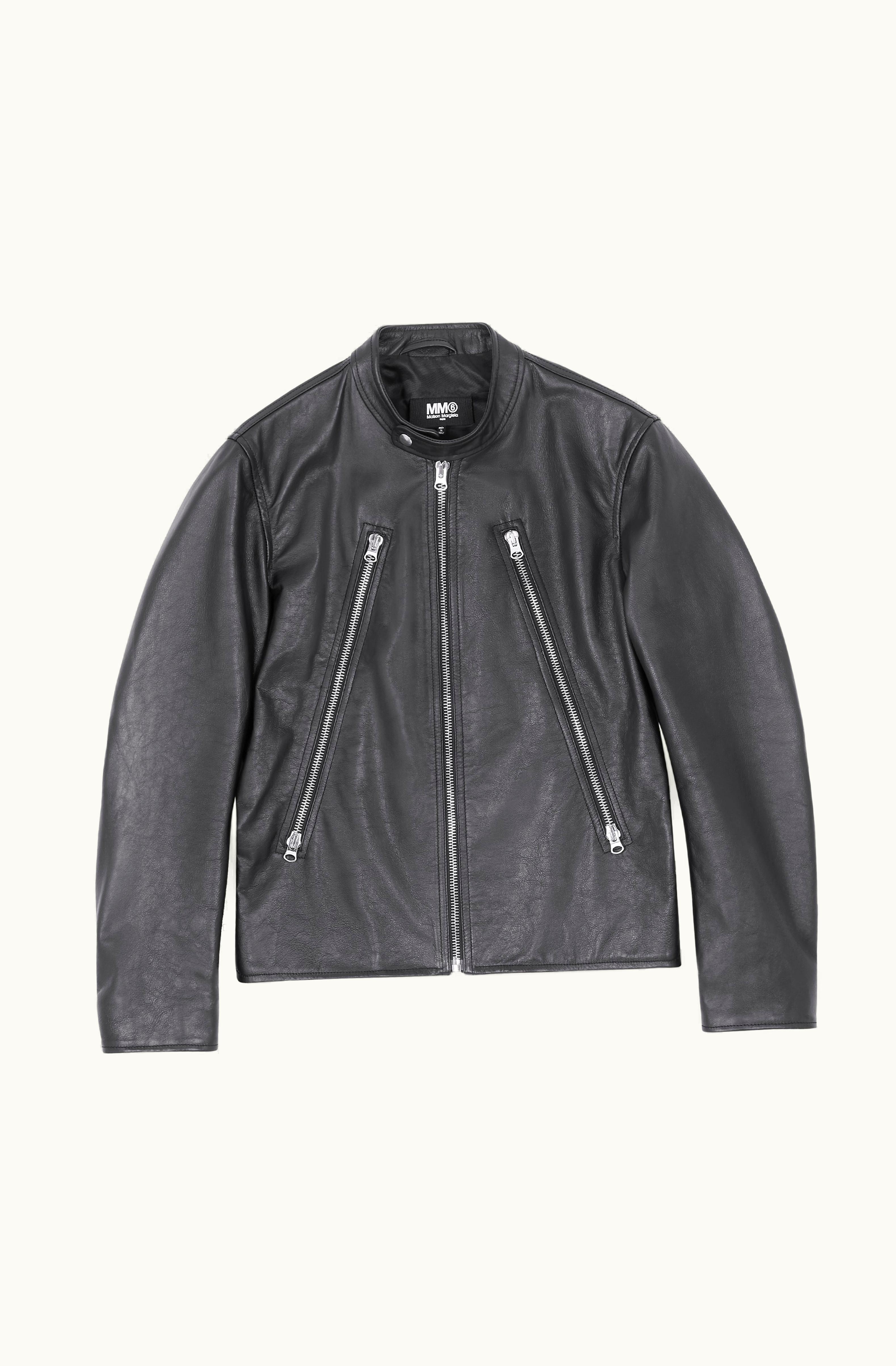 MM6 Maison Margiela MM6 Maison Margiela Men's Leather Jacket Black