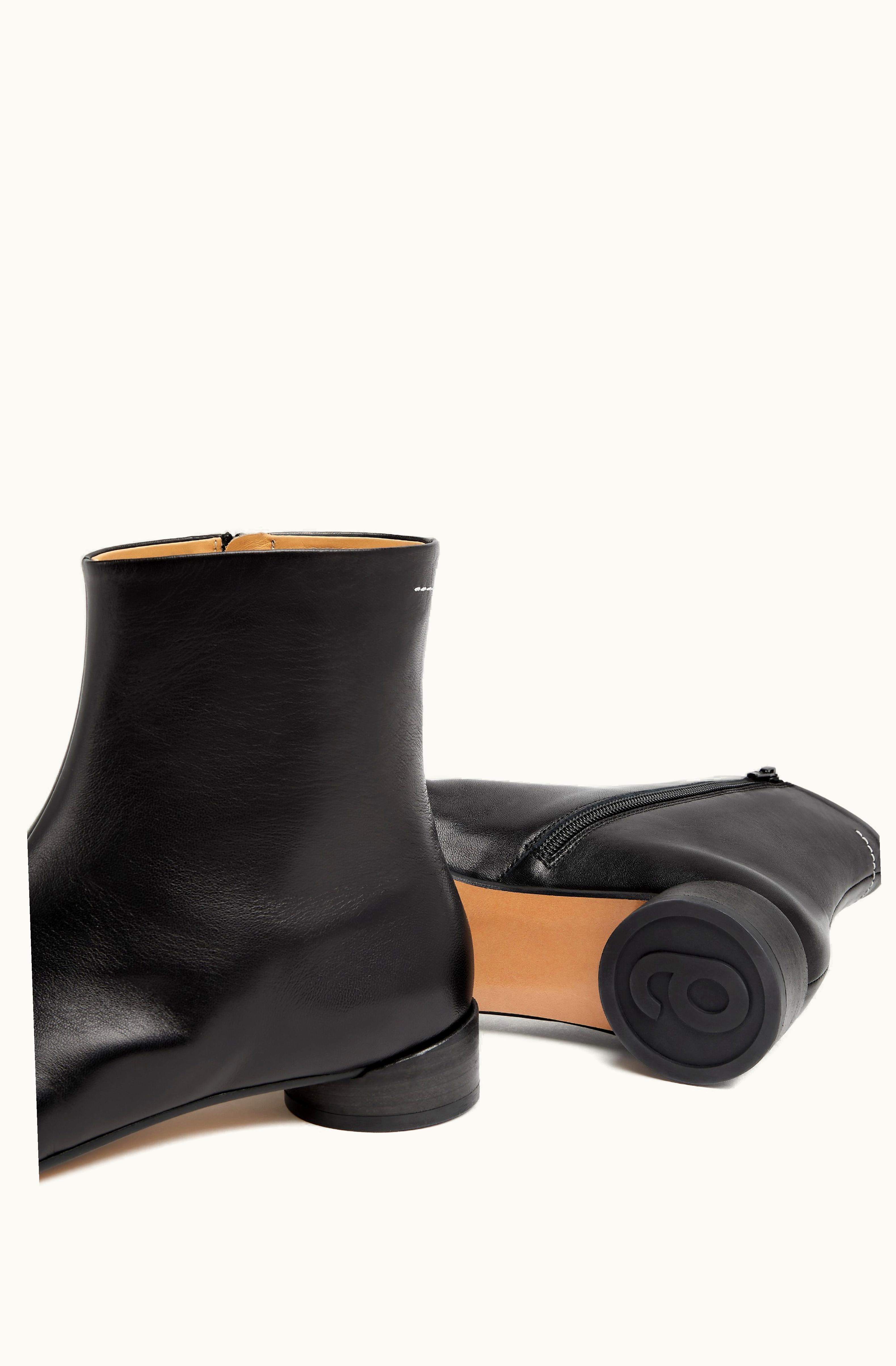 MM6 Maison Margiela MM6 Maison Margiela Anatomic Ankle Boots In Nappa Leather Black